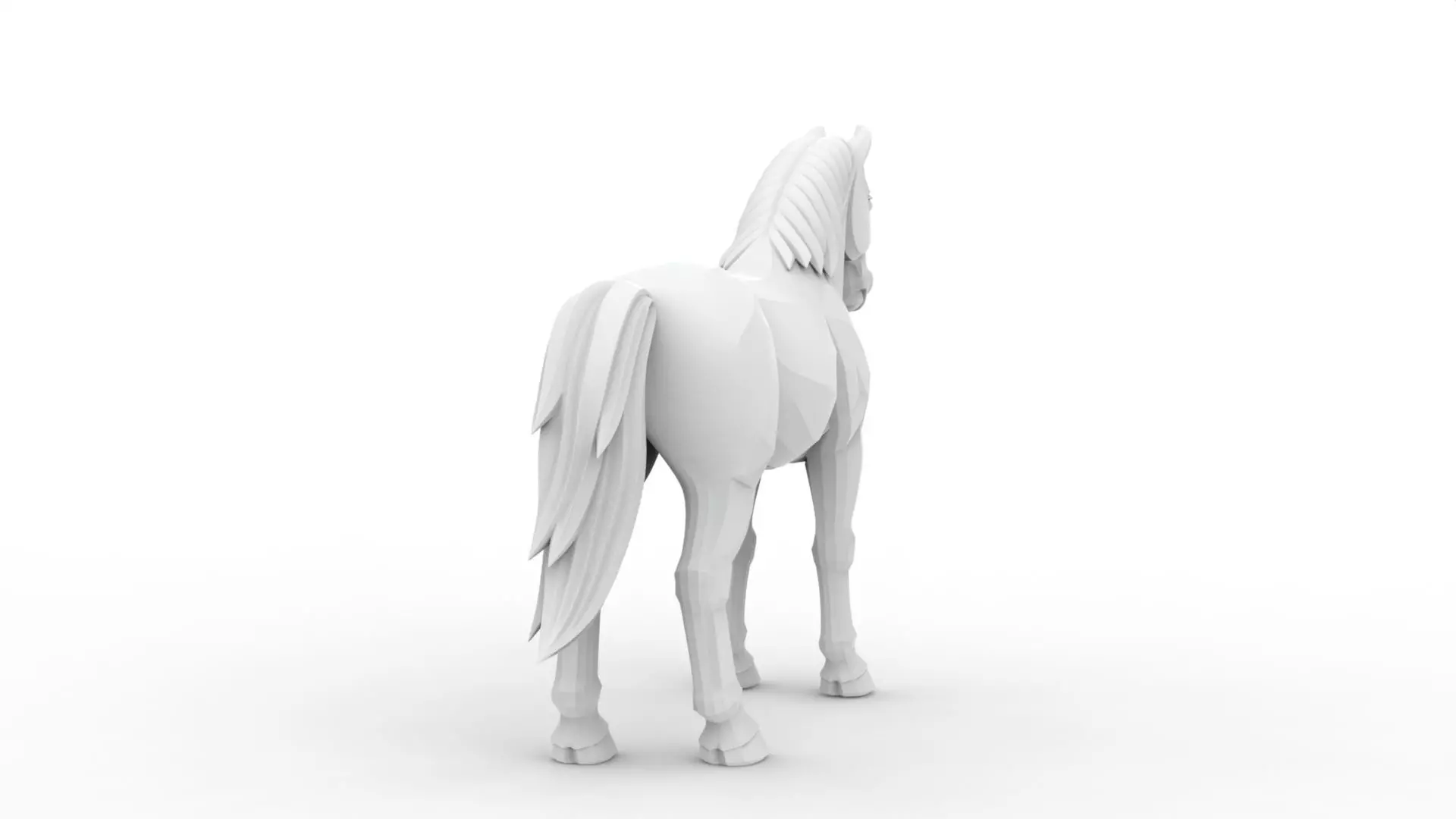 Horse Low-Poly 3D Printable 3D print model_3