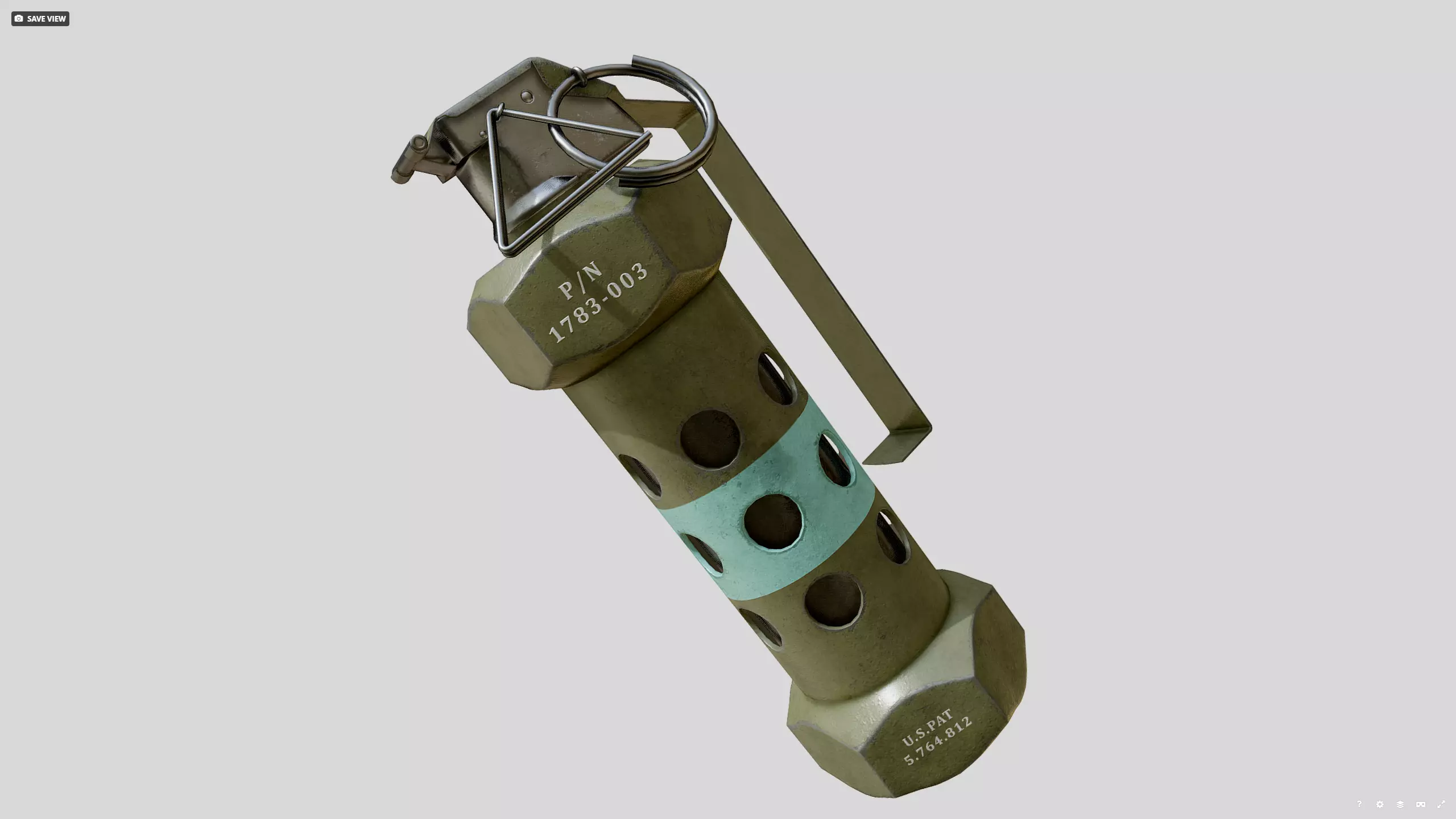 Stun grenade Low-poly 3D model_0