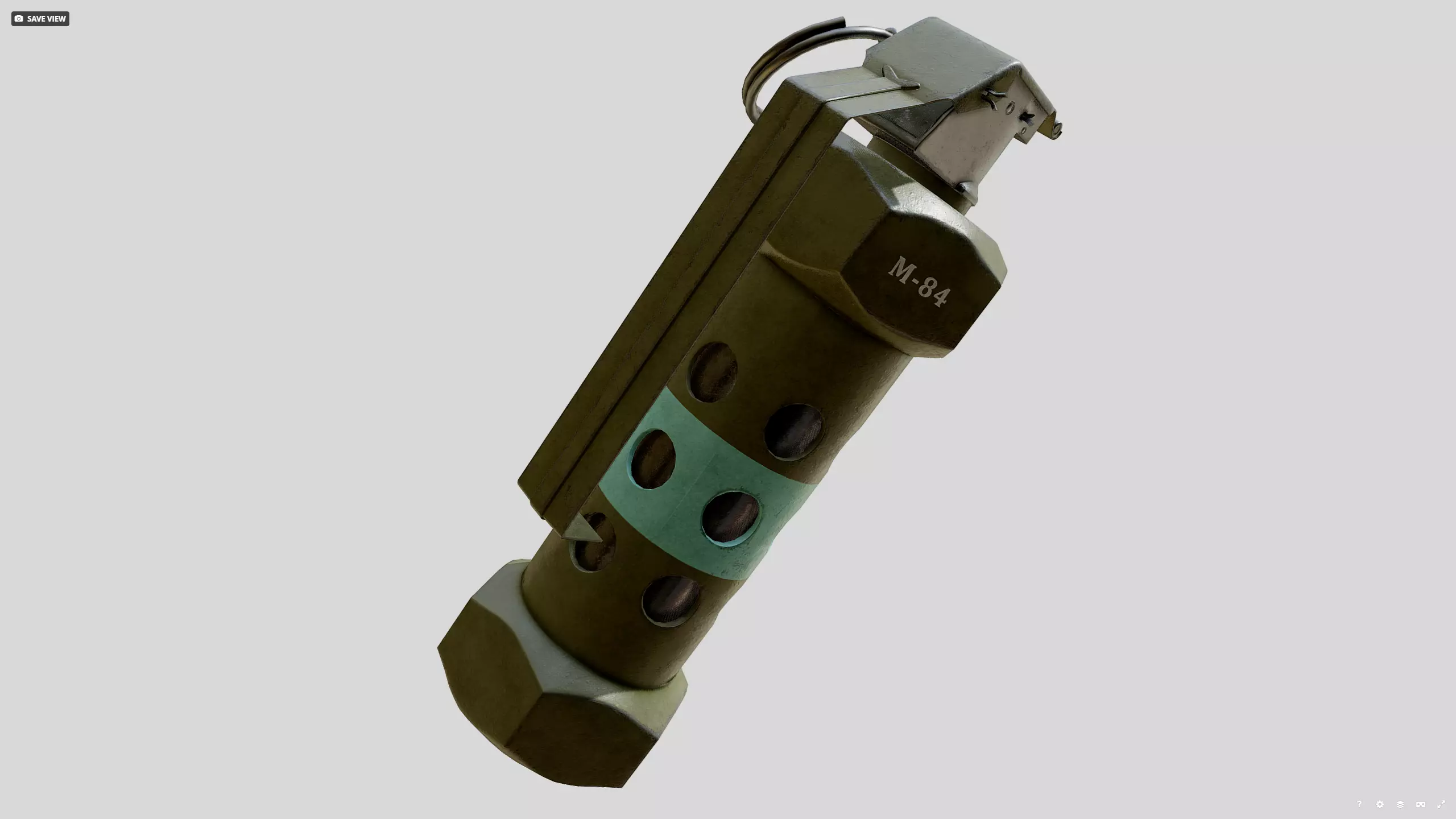 Stun grenade Low-poly 3D model_4