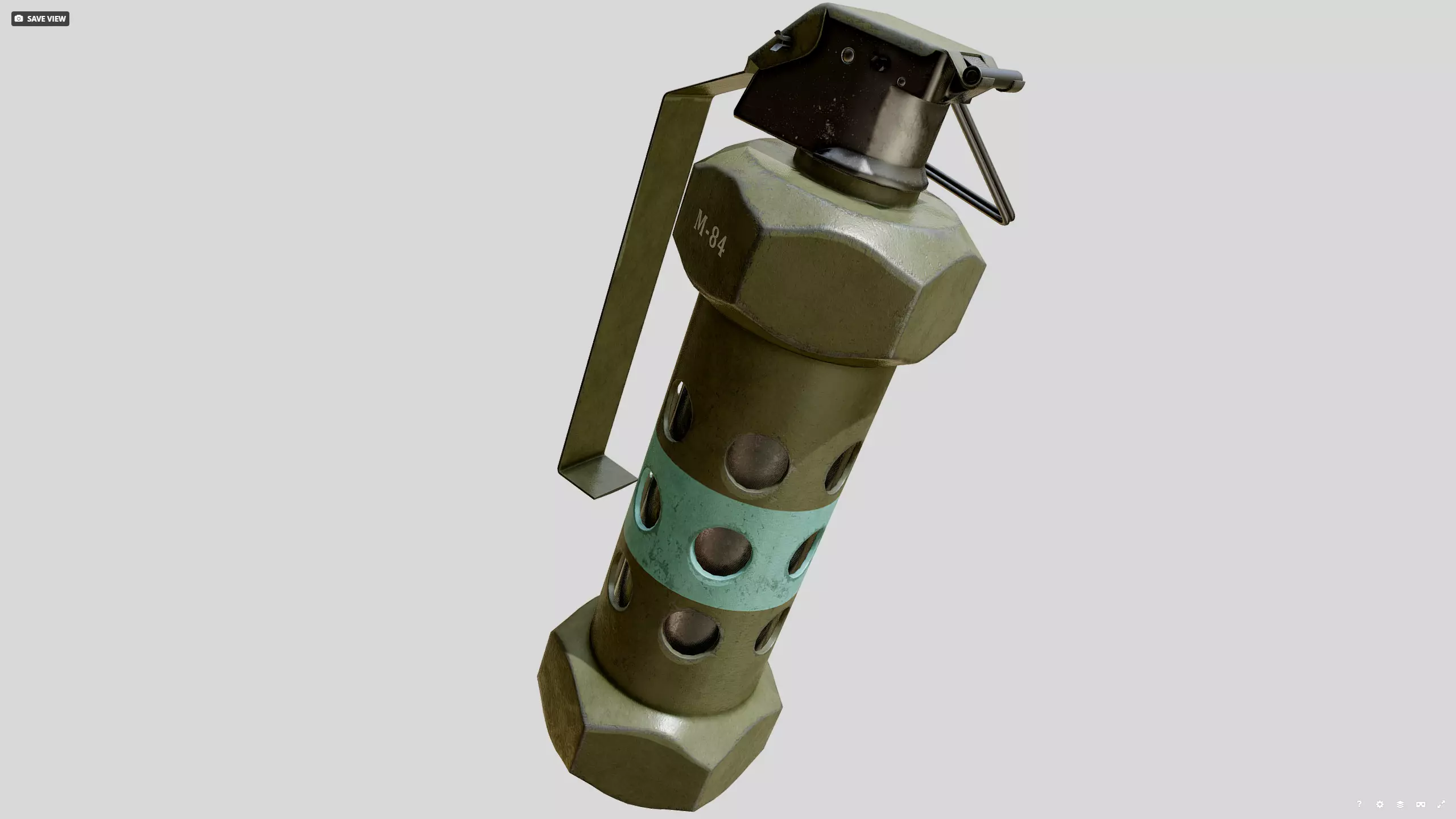 Stun grenade Low-poly 3D model_6