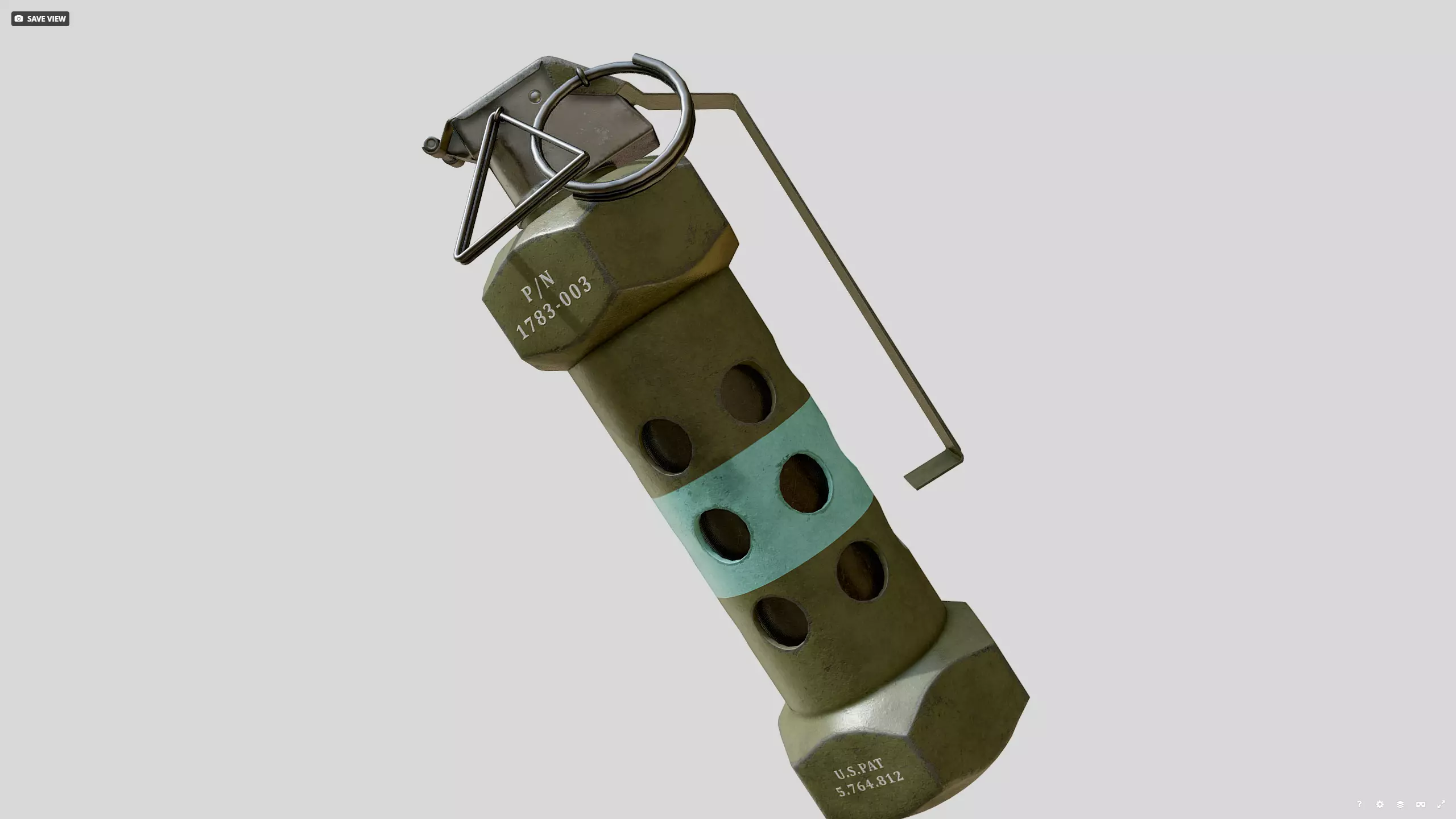 Stun grenade Low-poly 3D model_1