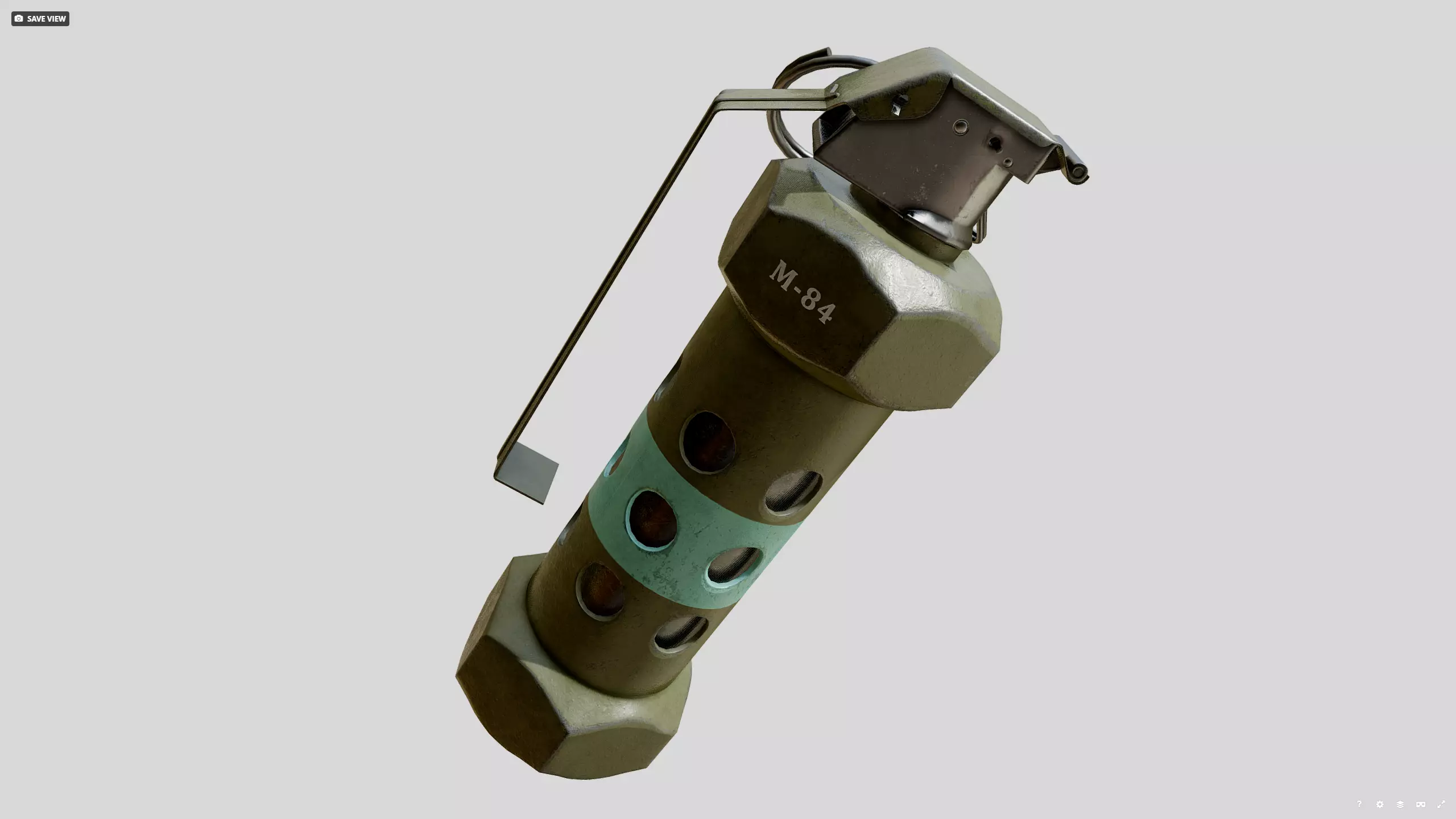 Stun grenade Low-poly 3D model_5