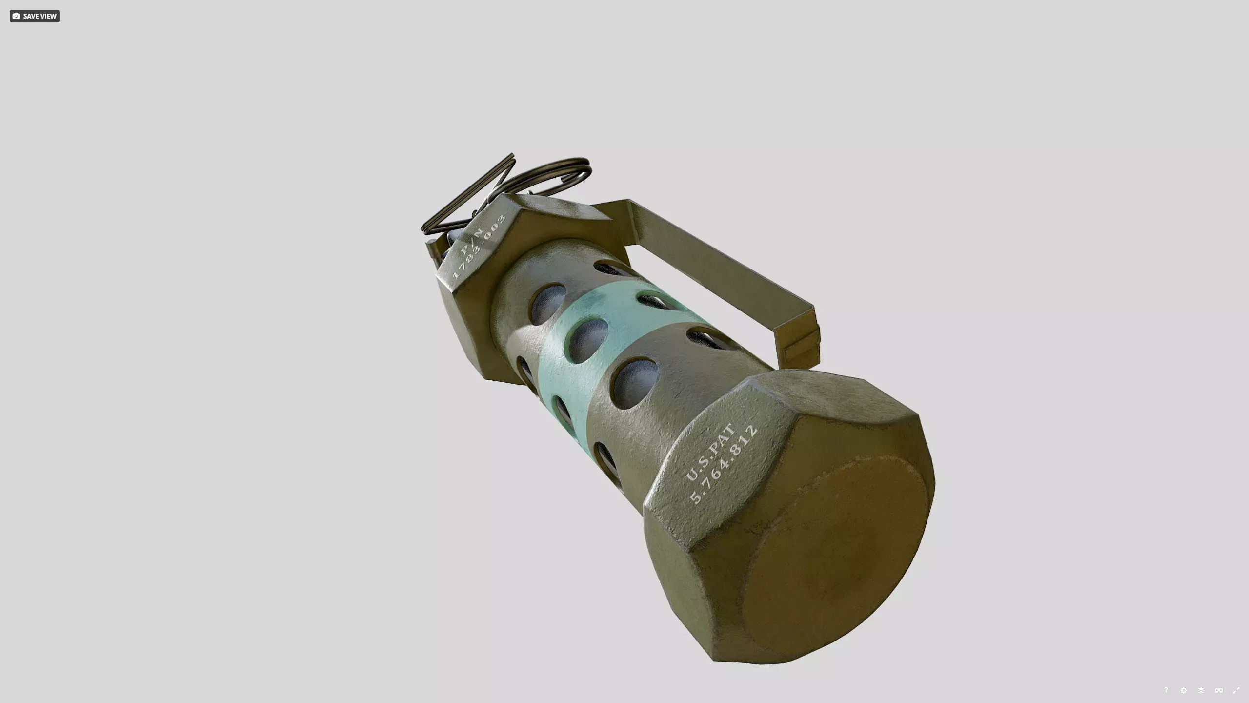 Stun grenade Low-poly 3D model_12
