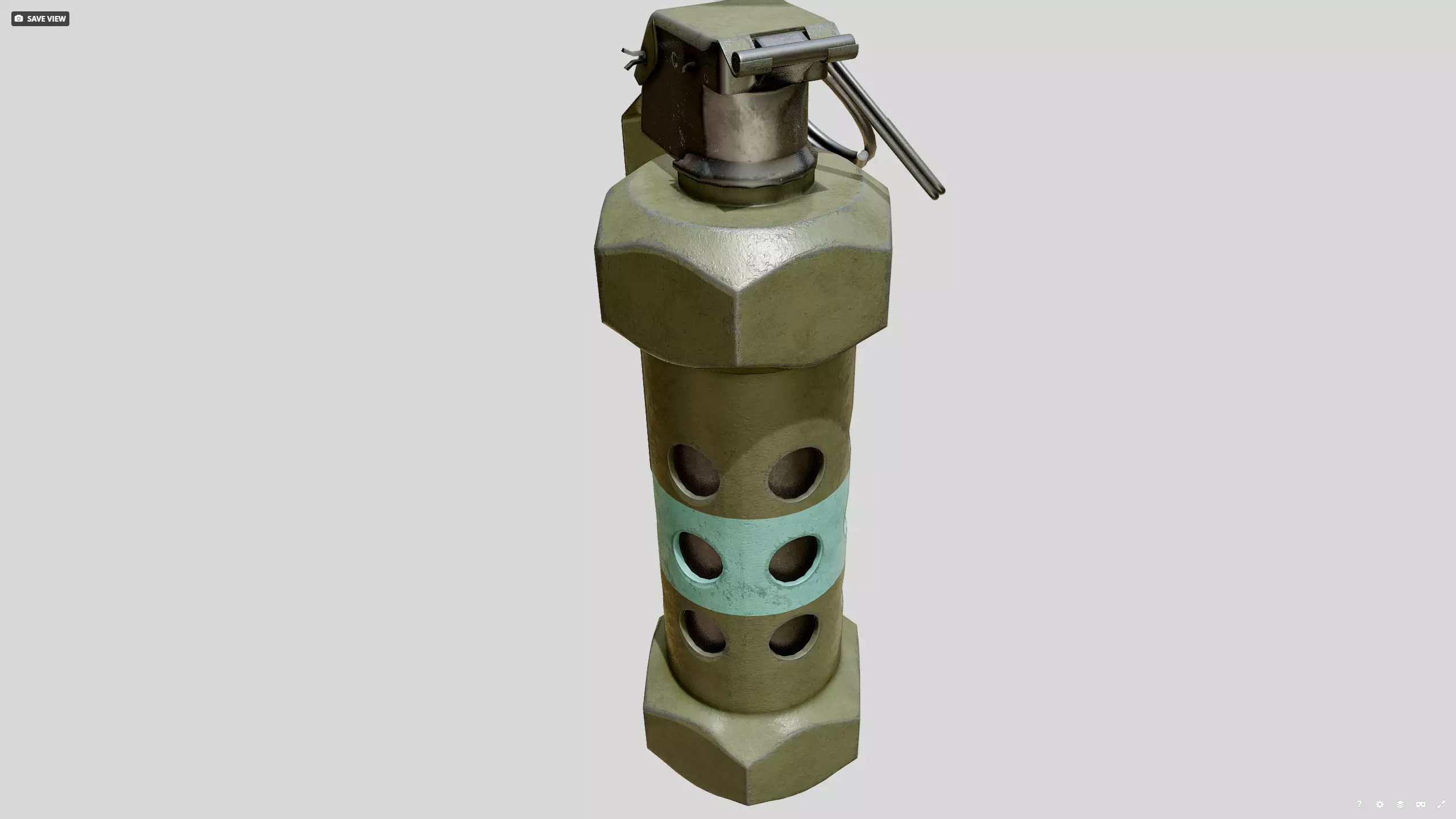Stun grenade Low-poly 3D model_7