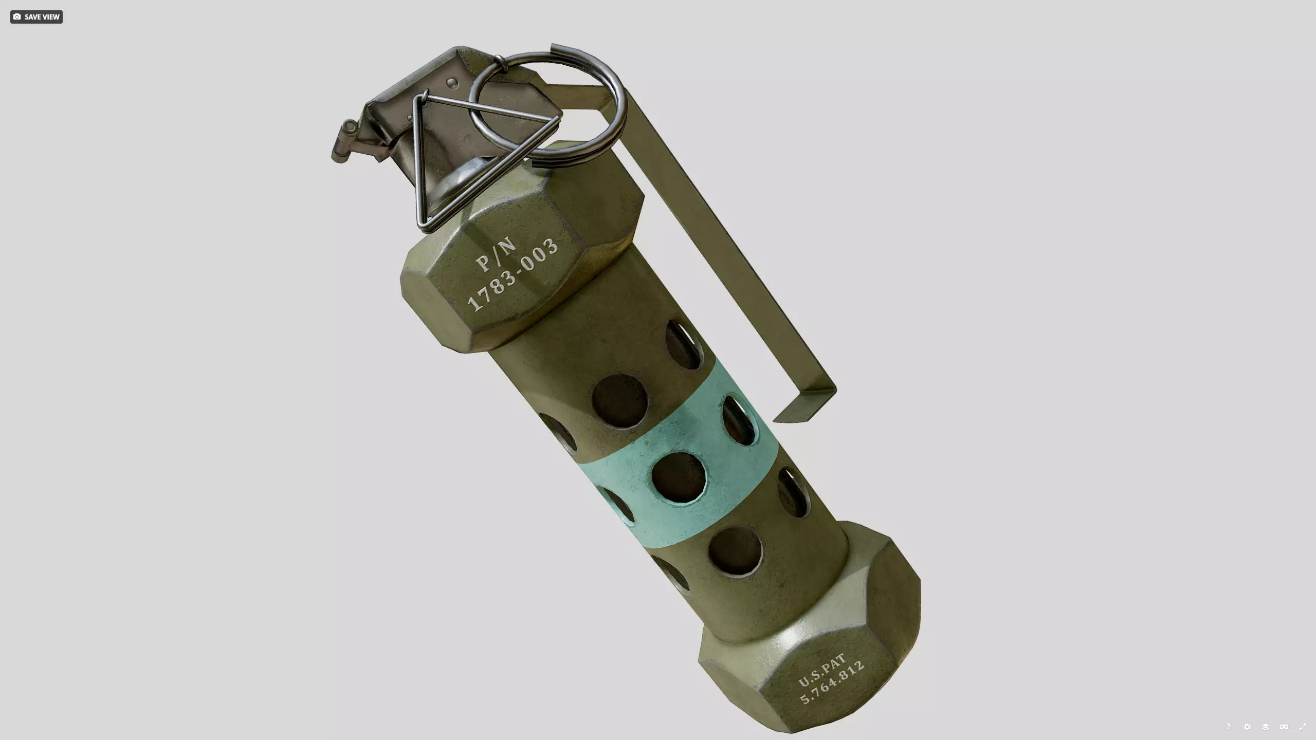 Stun grenade Low-poly 3D model_9