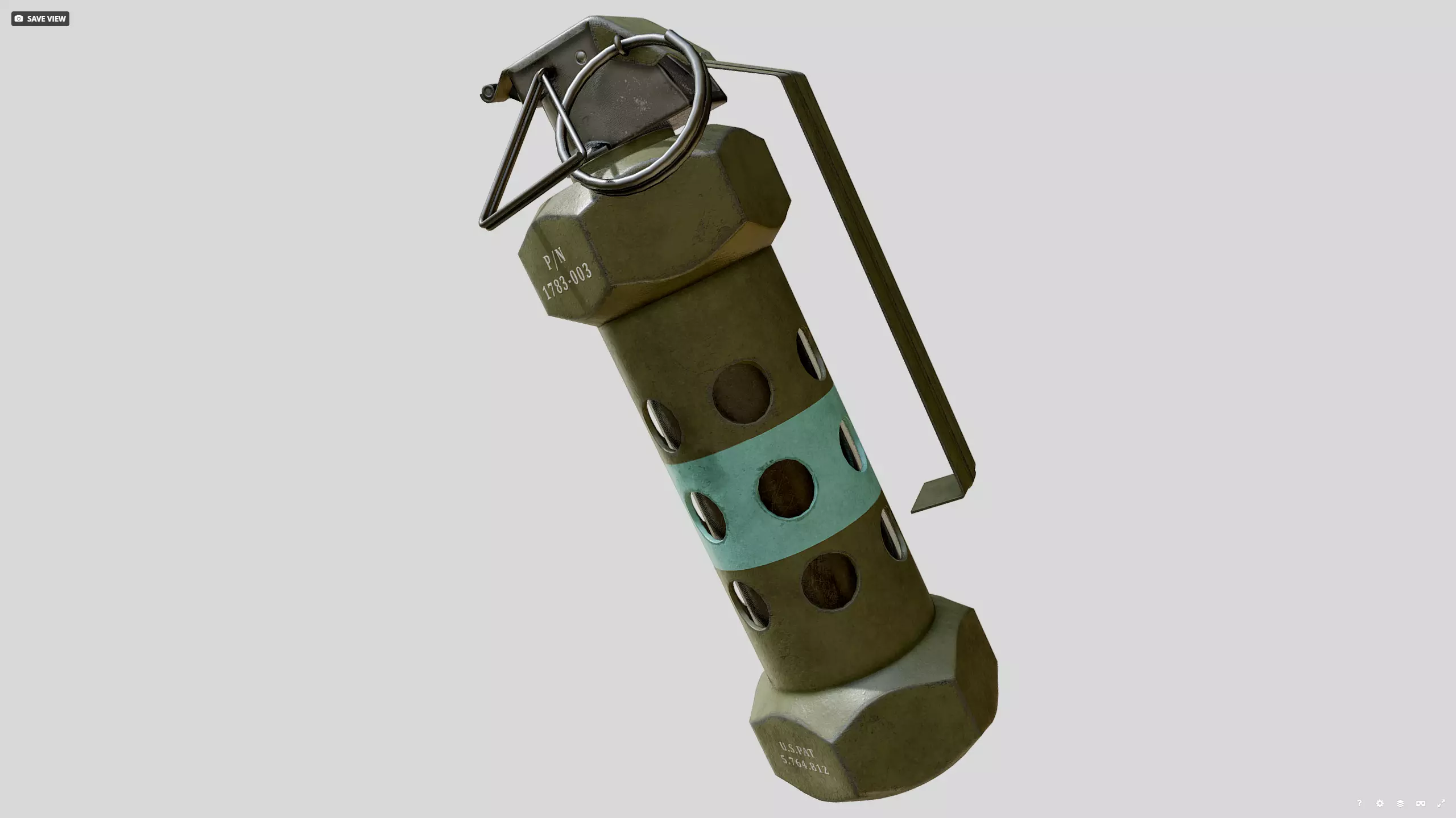 Stun grenade Low-poly 3D model_2