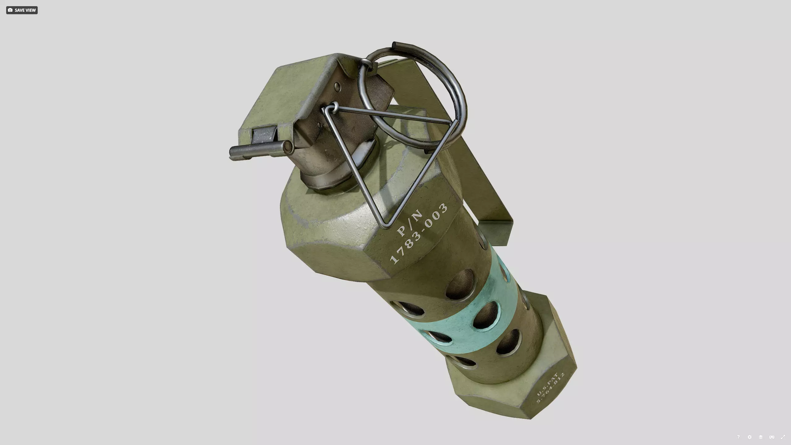 Stun grenade Low-poly 3D model_10