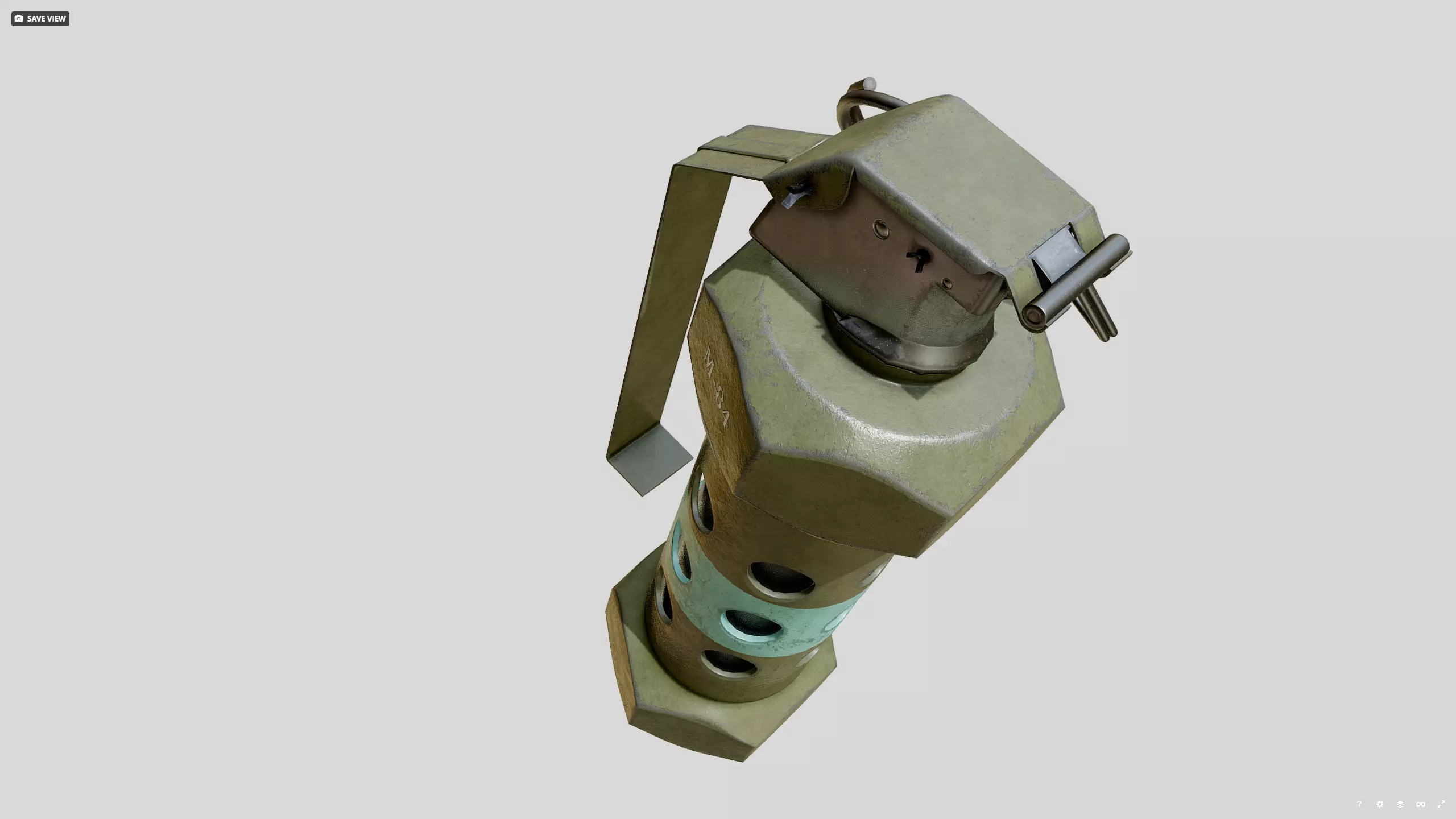 Stun grenade Low-poly 3D model_11