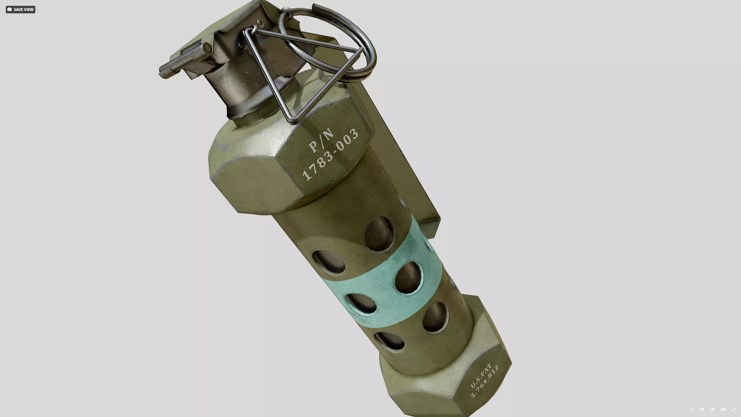 Stun grenade Low-poly 3D model_8