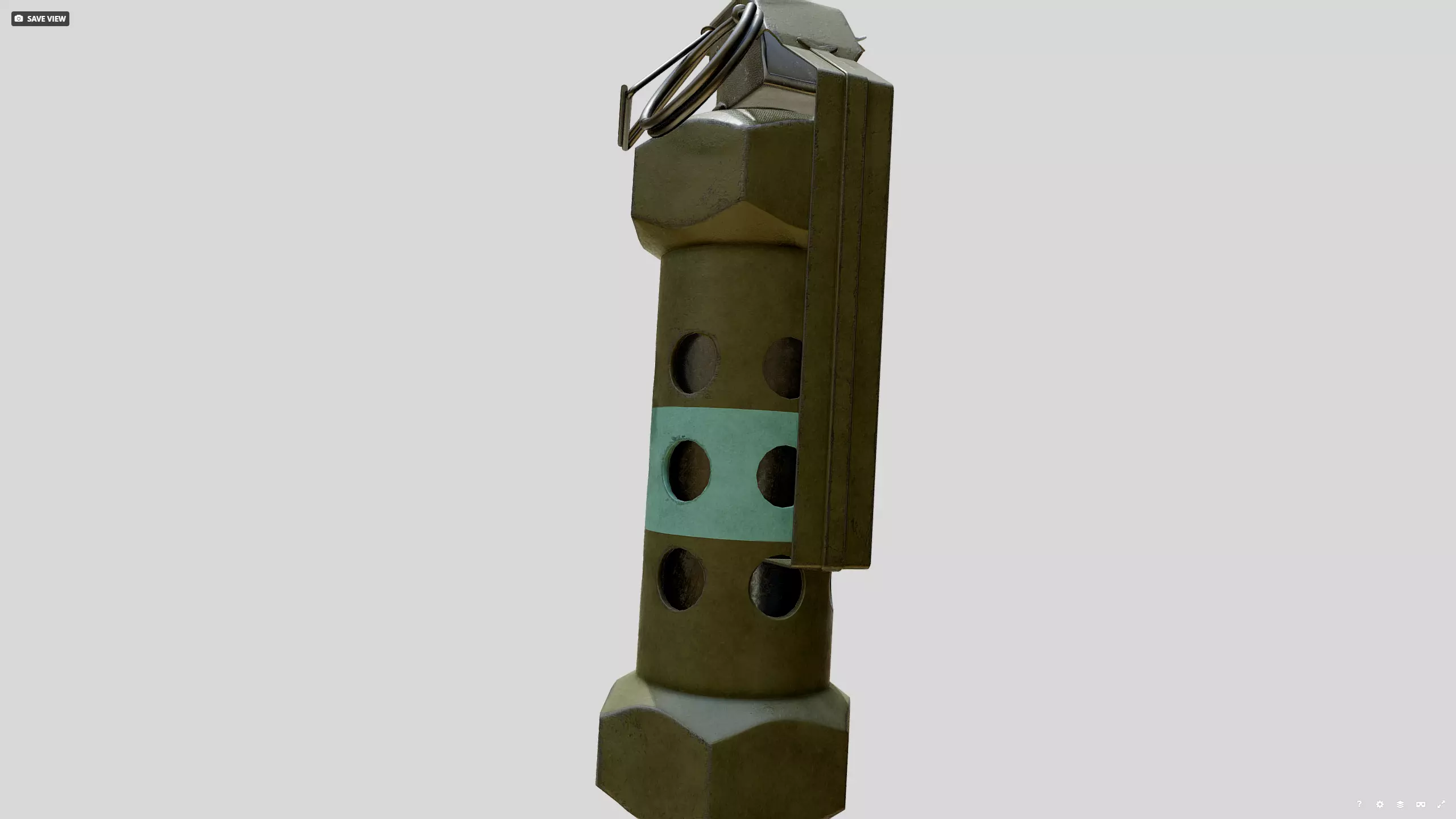 Stun grenade Low-poly 3D model_3