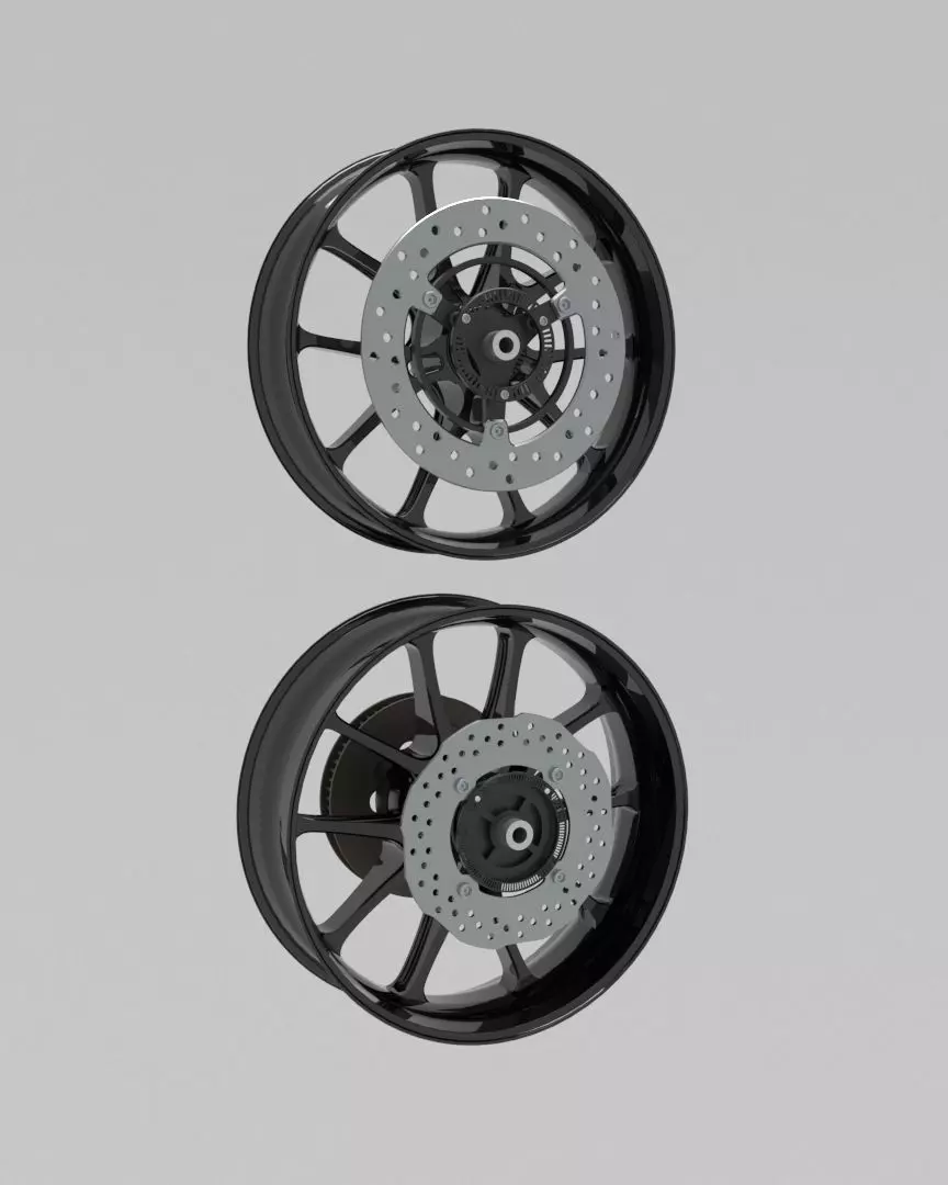 Motorcycle wheels 3D model_1