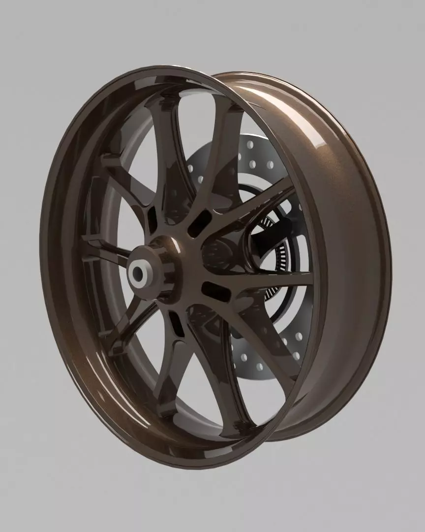Motorcycle wheels 3D model_0
