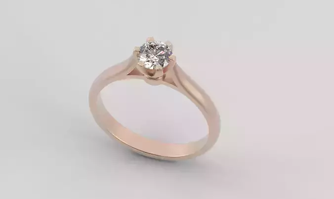 OAC158 Cathedral Solitaire Ring with 6Point Crown