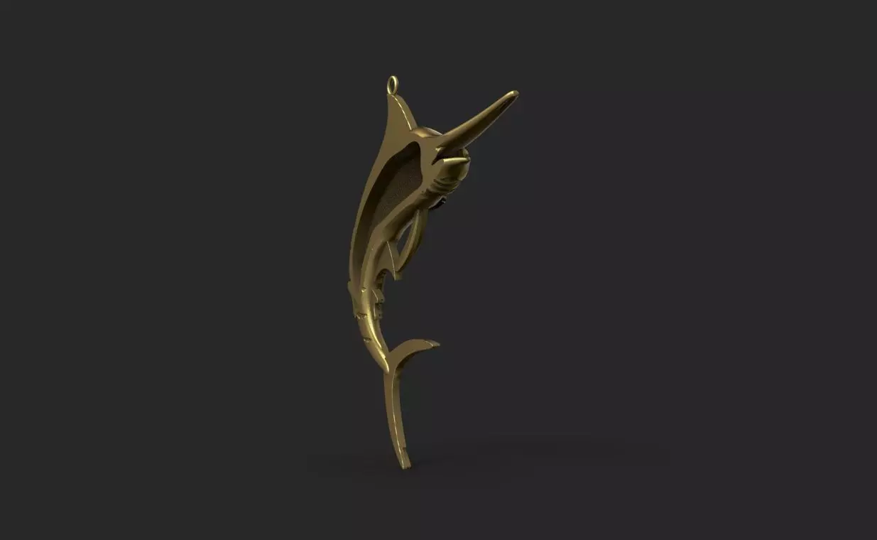 Marlin pendant 3D print model_5