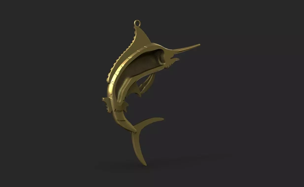 Marlin pendant 3D print model_4
