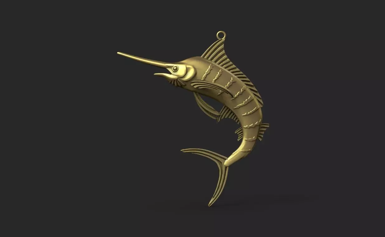 Marlin pendant 3D print model_8