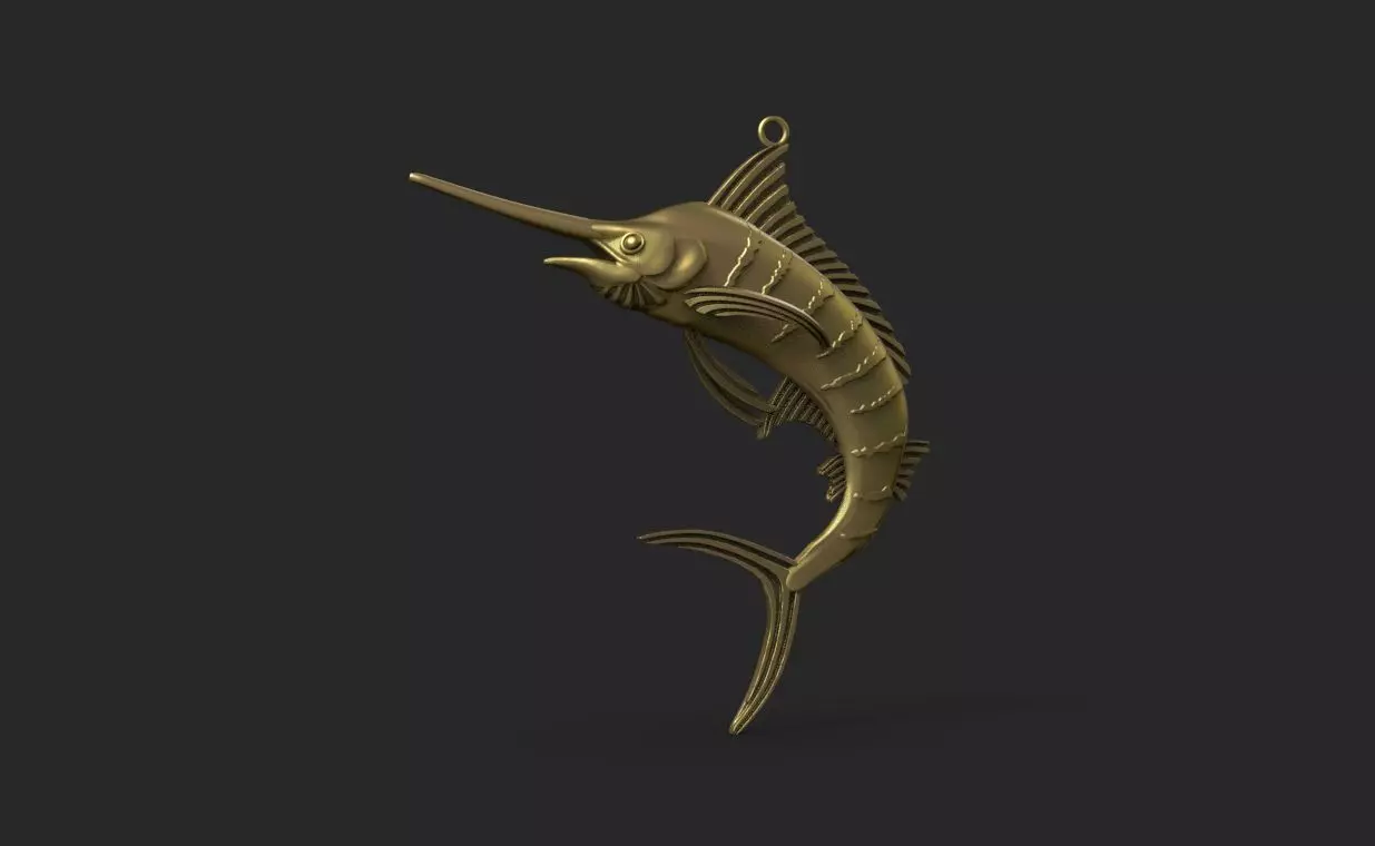 Marlin pendant 3D print model_7
