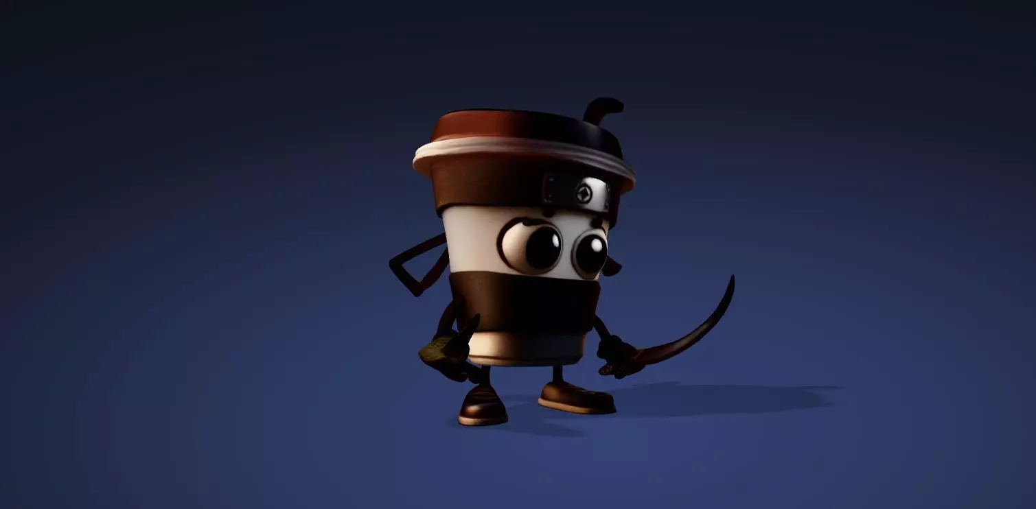 Cute Cappuccino Assassin 3D Print Ready Character 3D Model 3D print model_6