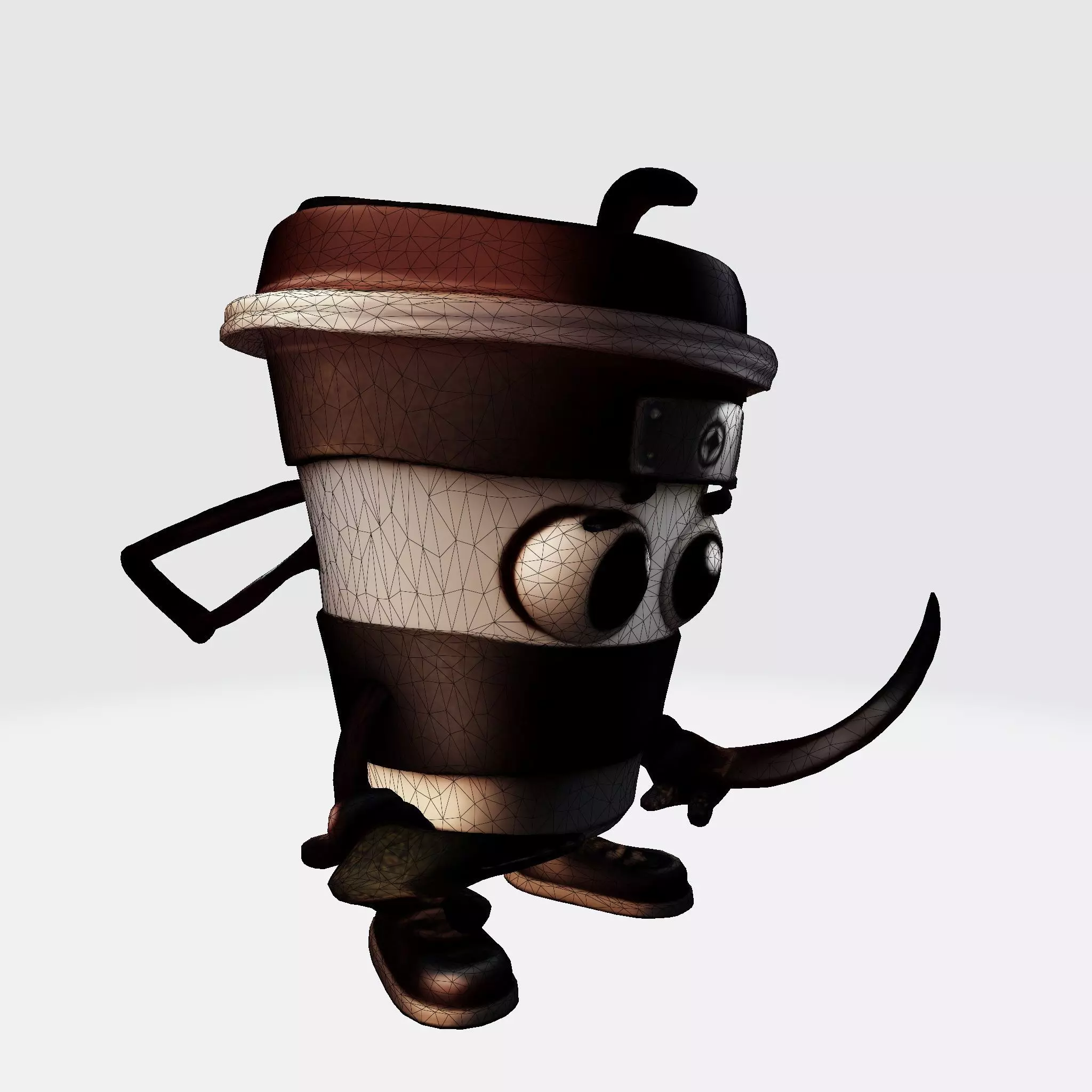 Cute Cappuccino Assassin 3D Print Ready Character 3D Model 3D print model_5