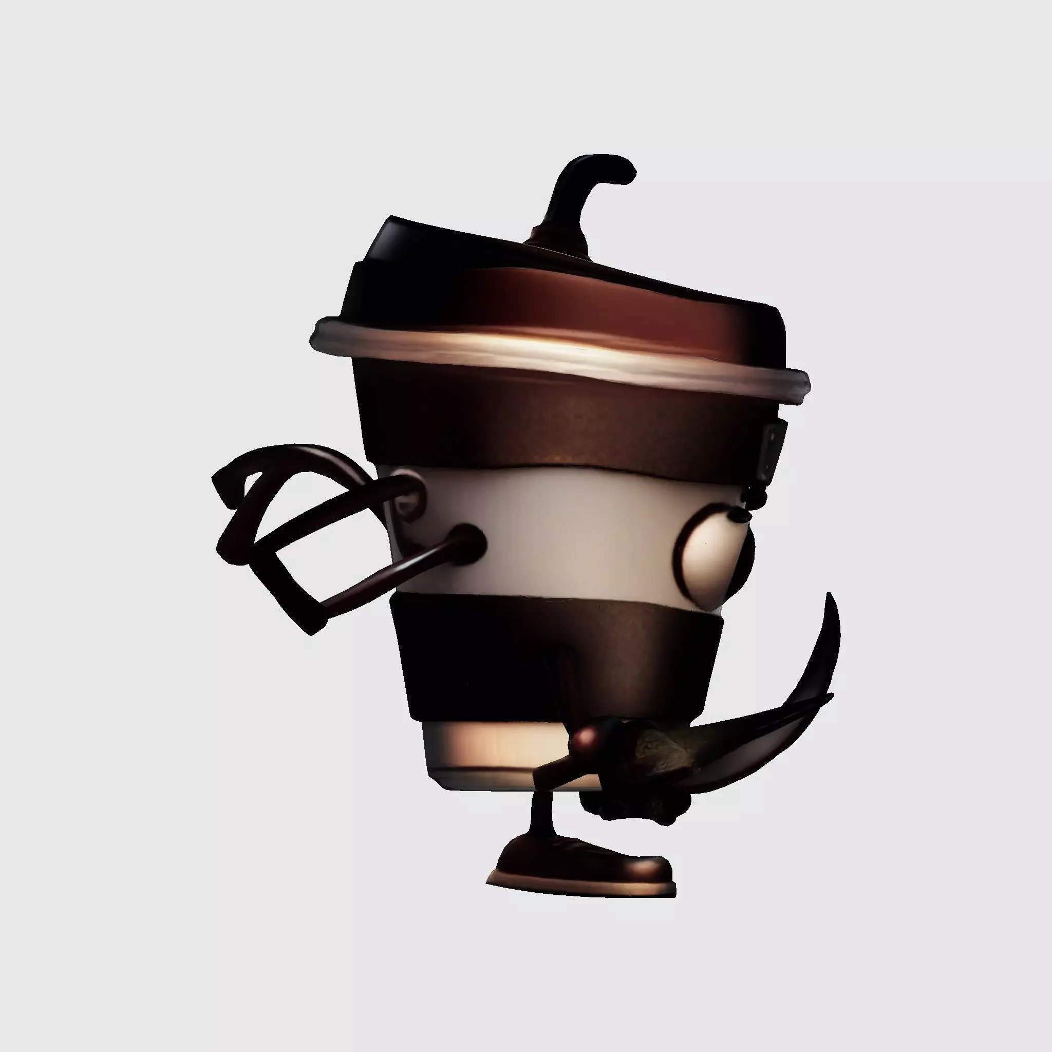 Cute Cappuccino Assassin 3D Print Ready Character 3D Model 3D print model_4