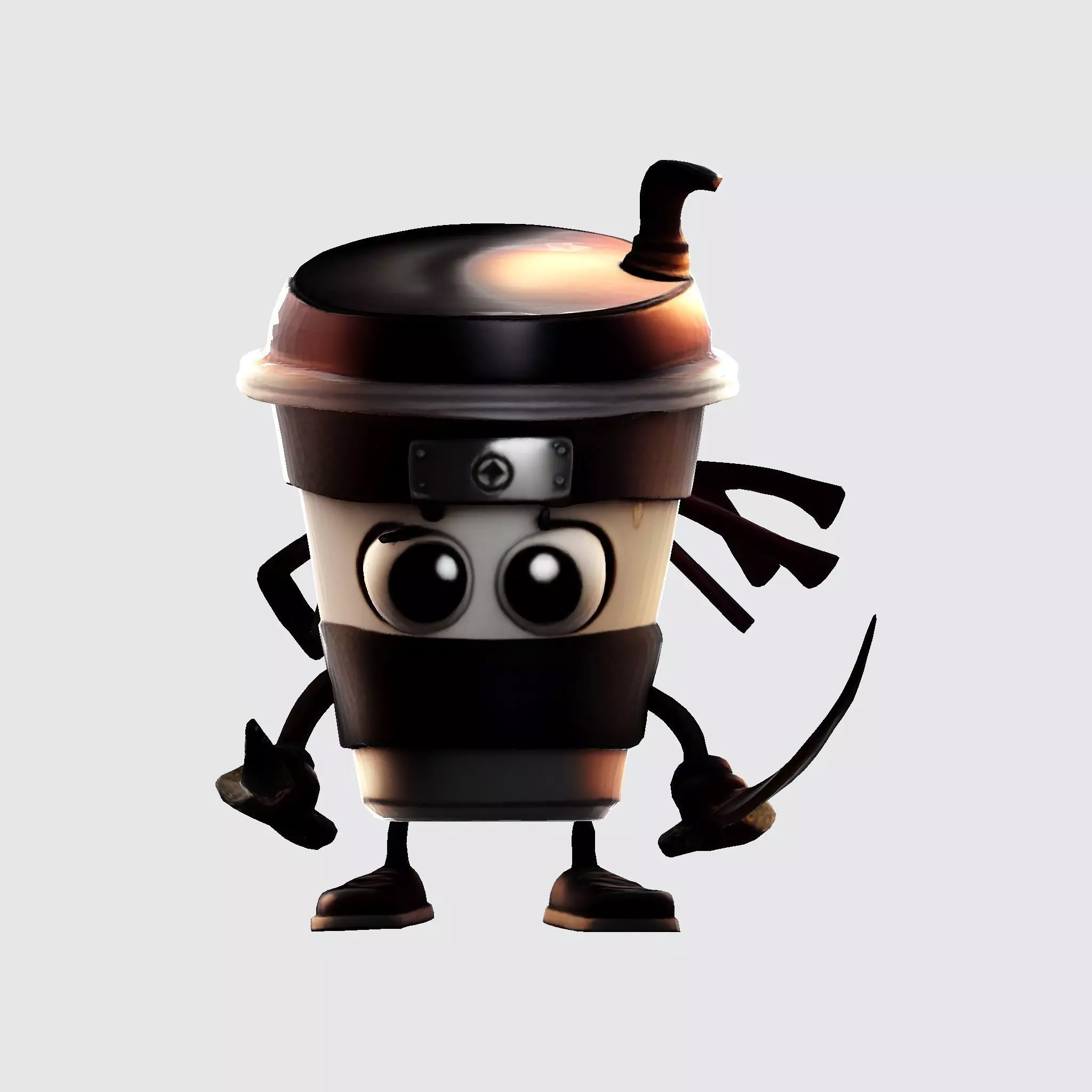 Cute Cappuccino Assassin 3D Print Ready Character 3D Model 3D print model_3