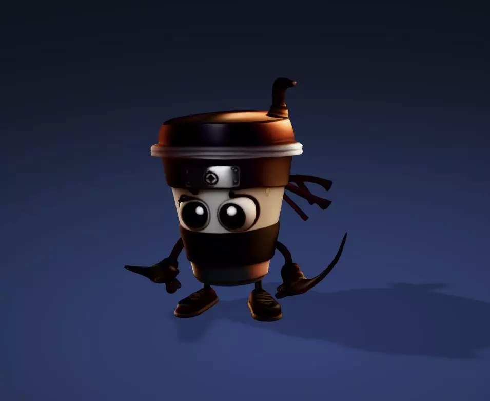 Cute Cappuccino Assassin 3D Print Ready Character 3D Model 3D print model_1