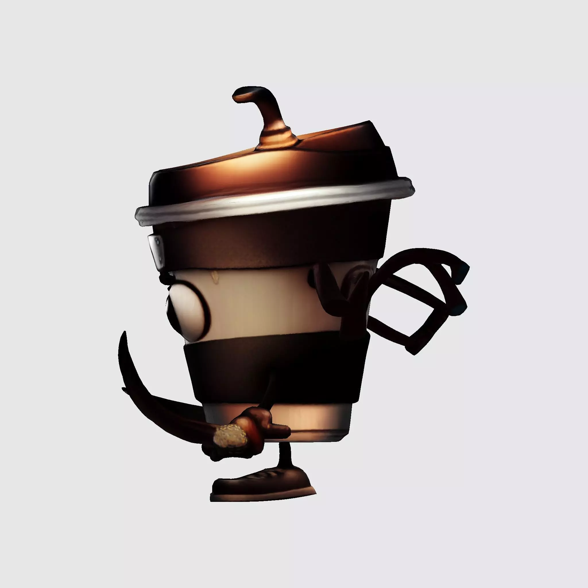 Cute Cappuccino Assassin 3D Print Ready Character 3D Model 3D print model_7