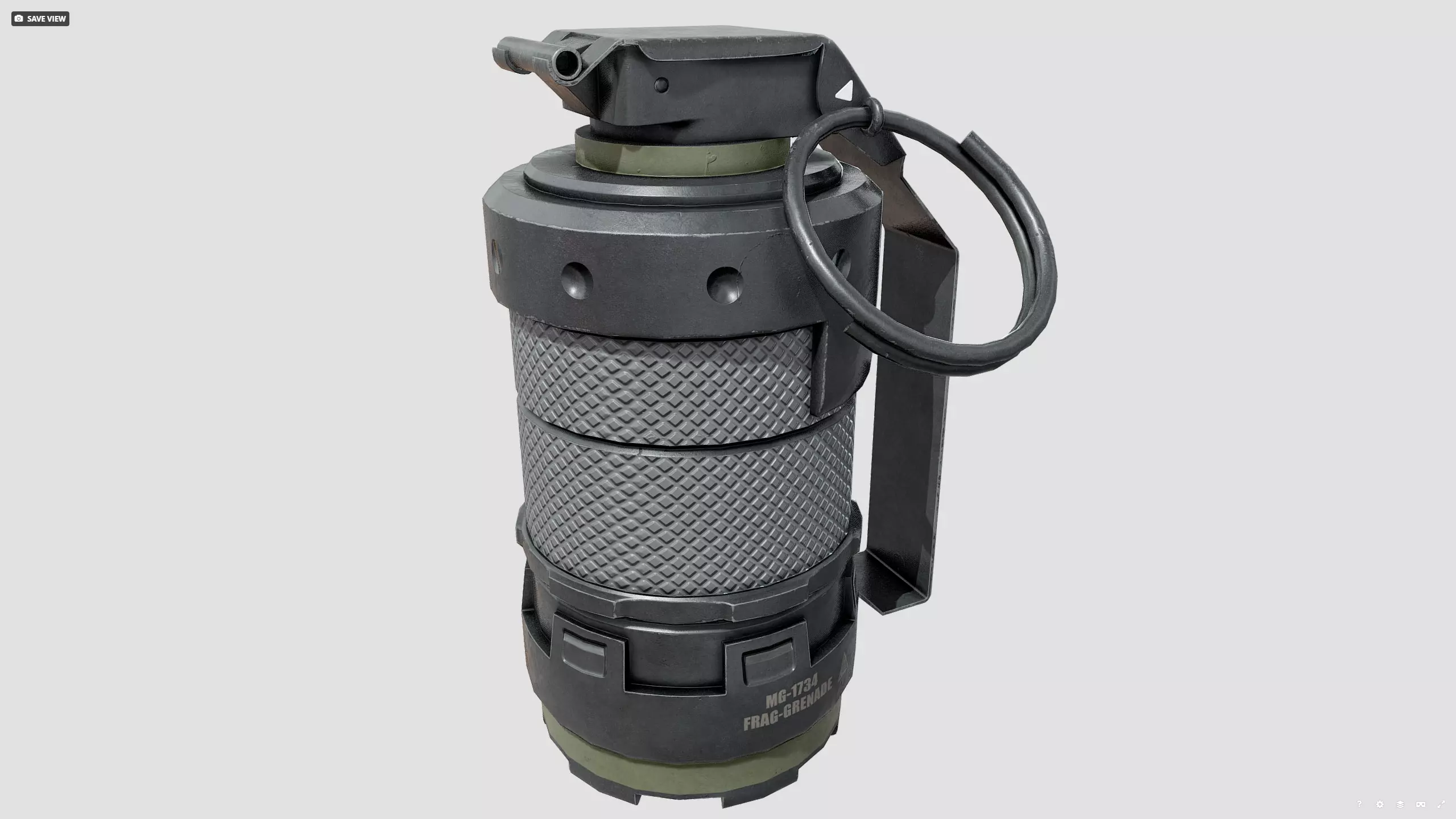 sci-fi grenade Low-poly 3D model_0