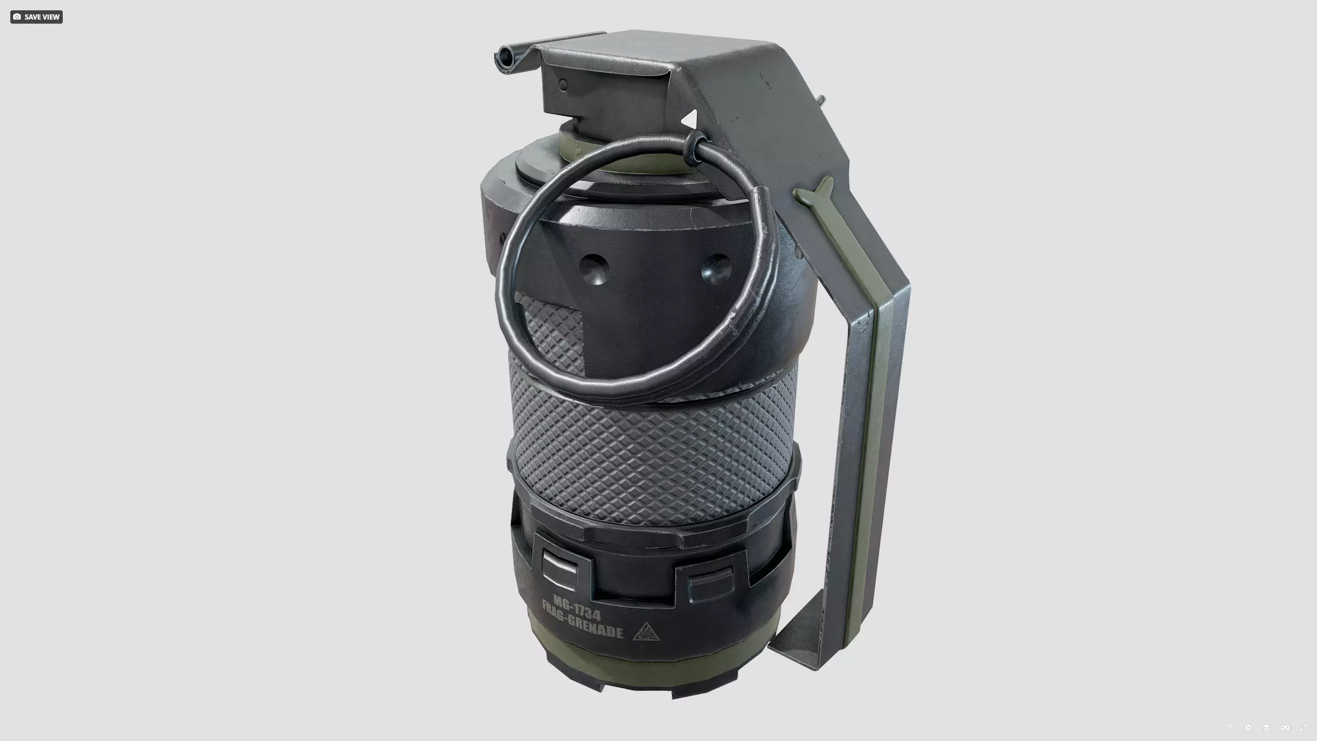 sci-fi grenade Low-poly 3D model_2