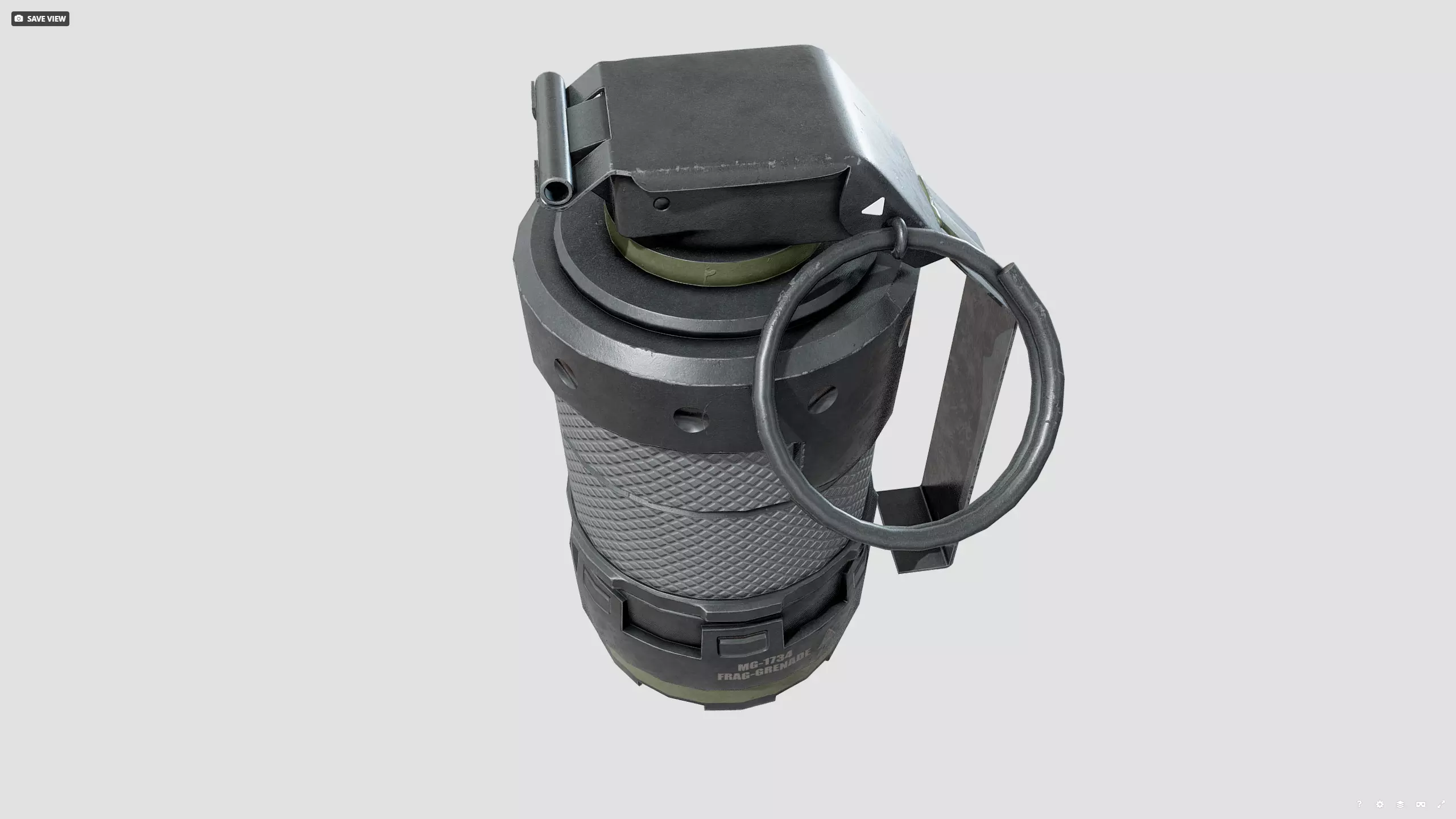 sci-fi grenade Low-poly 3D model_10