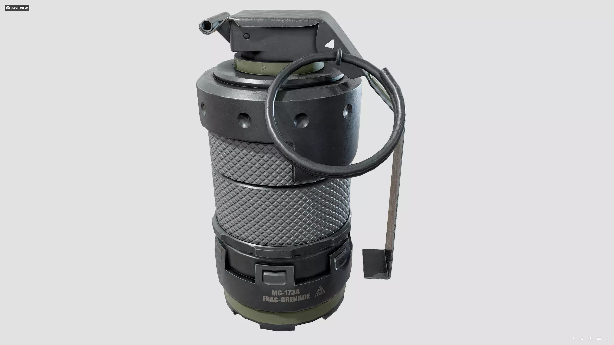 sci-fi grenade Low-poly 3D model_1