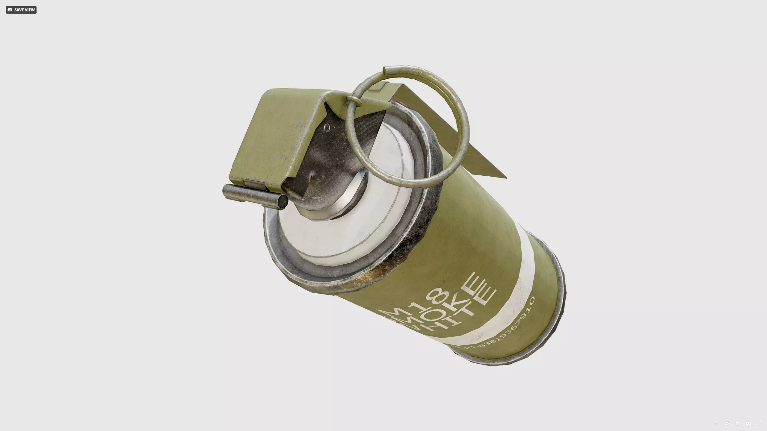 Smoke grenade Low-poly 3D model_9