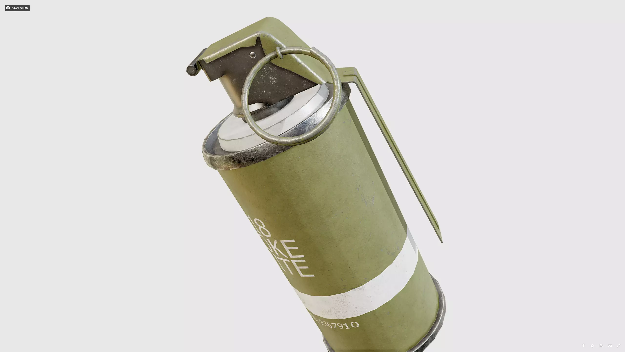 Smoke grenade Low-poly 3D model_10