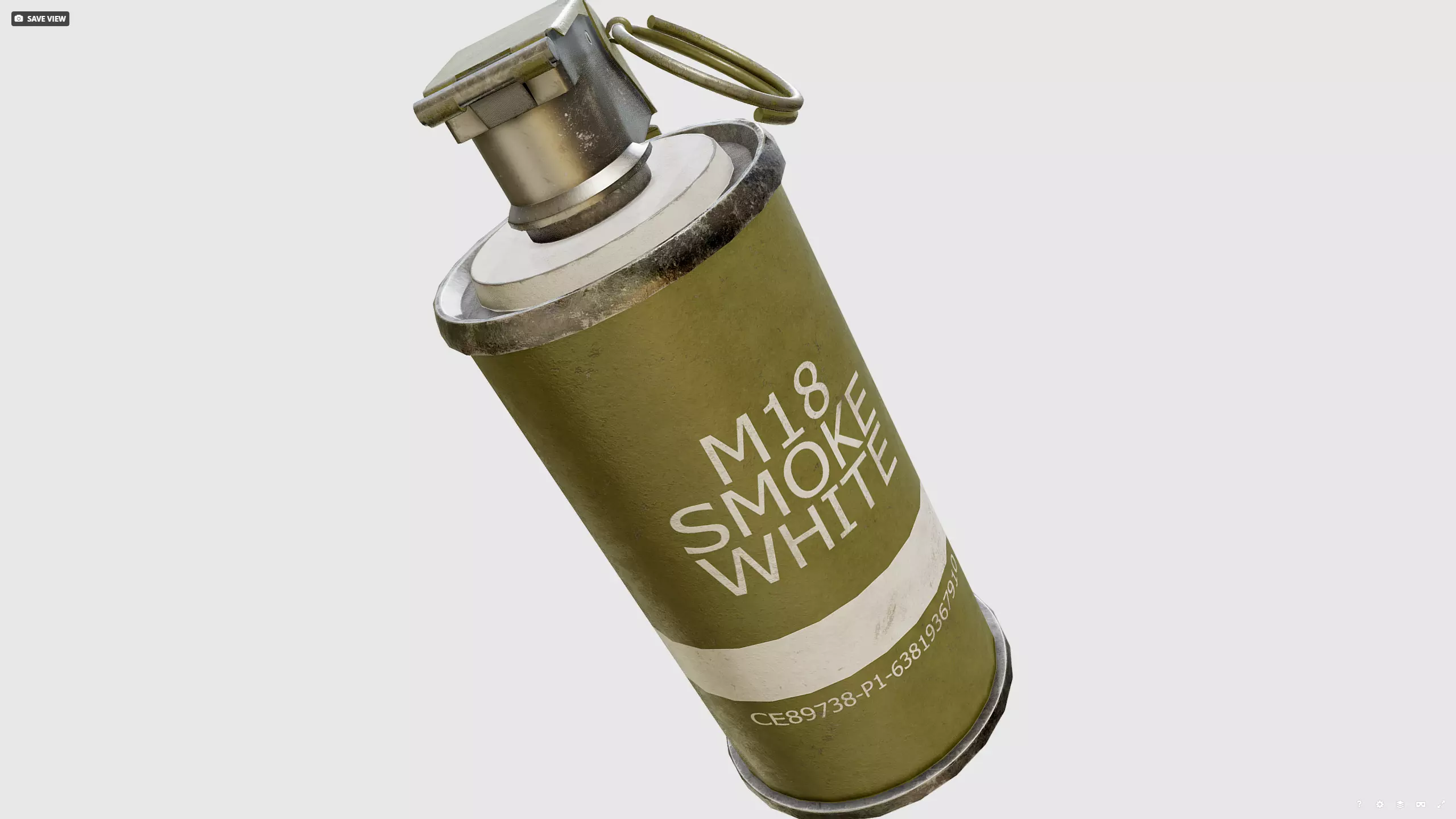 Smoke grenade Low-poly 3D model_7