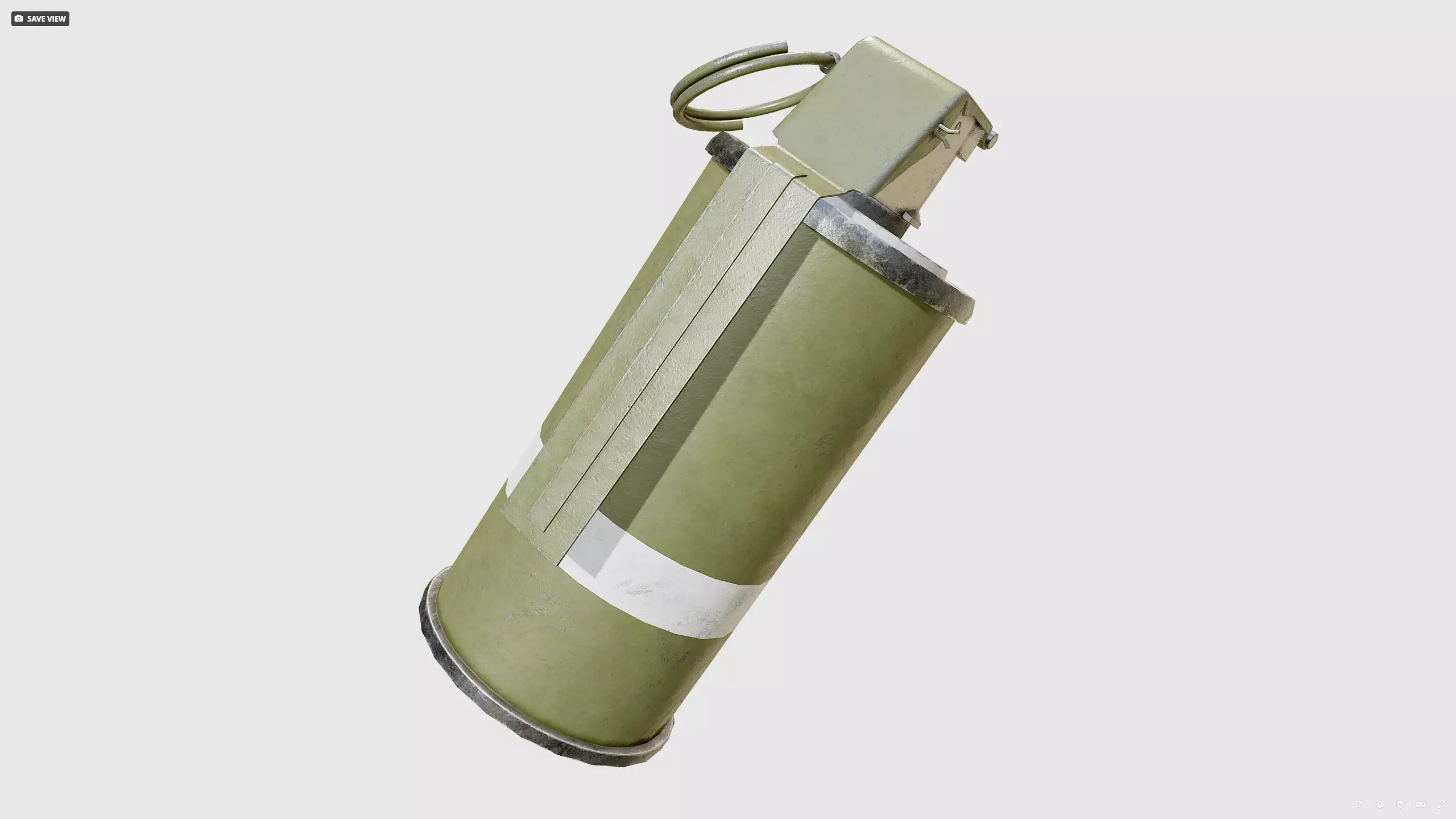 Smoke grenade Low-poly 3D model_4