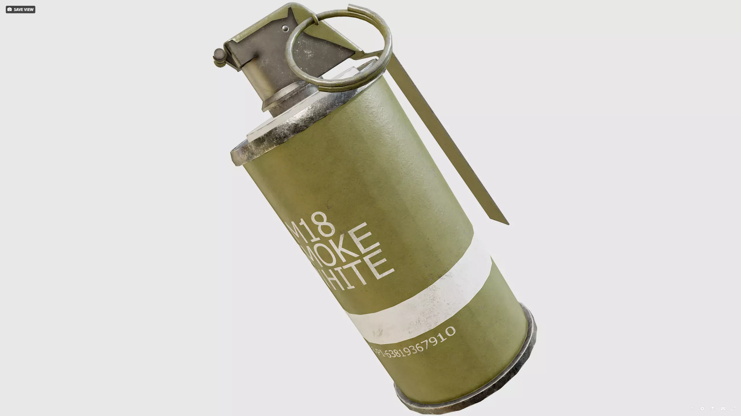 Smoke grenade Low-poly 3D model_1