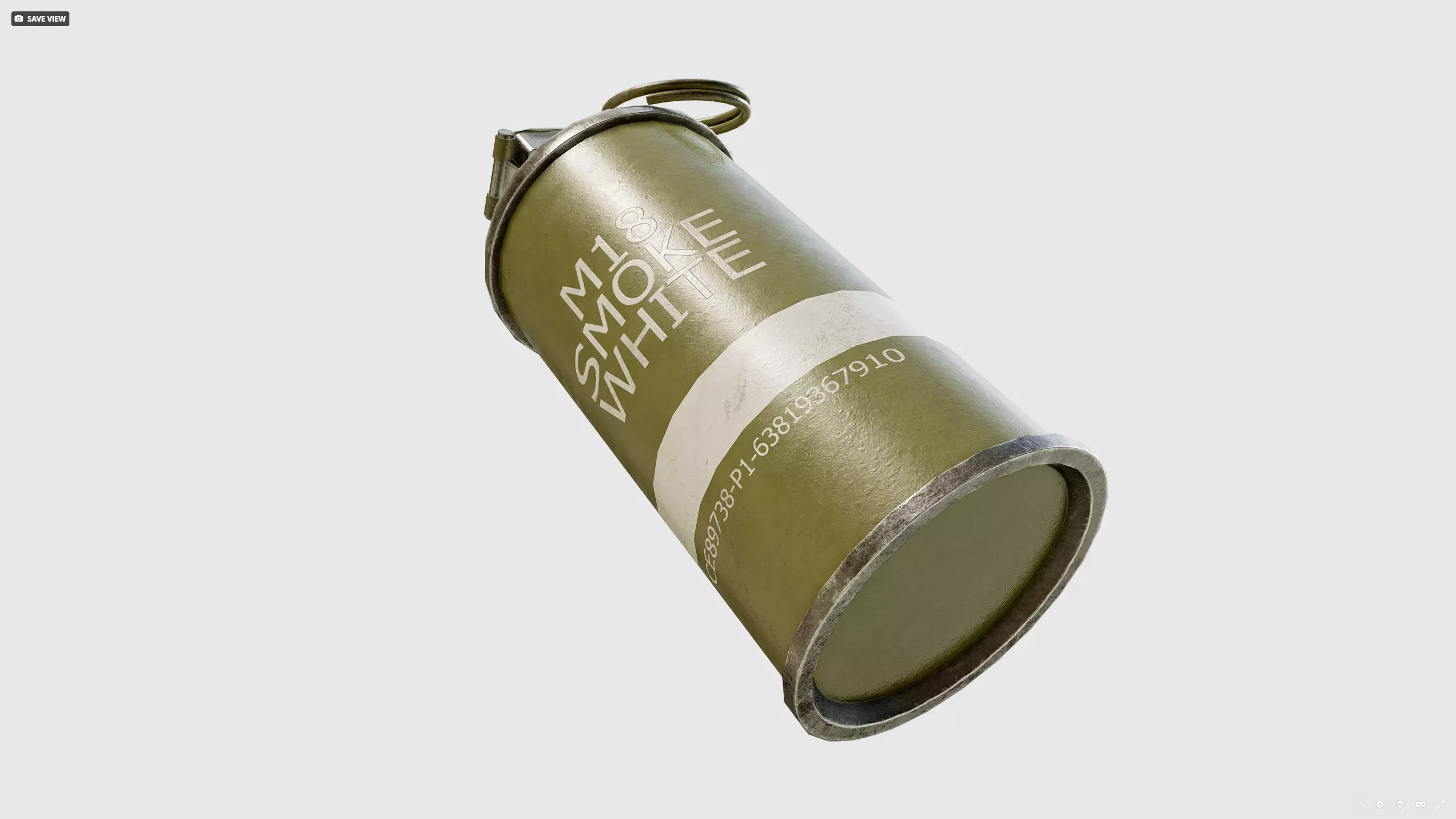 Smoke grenade Low-poly 3D model_13