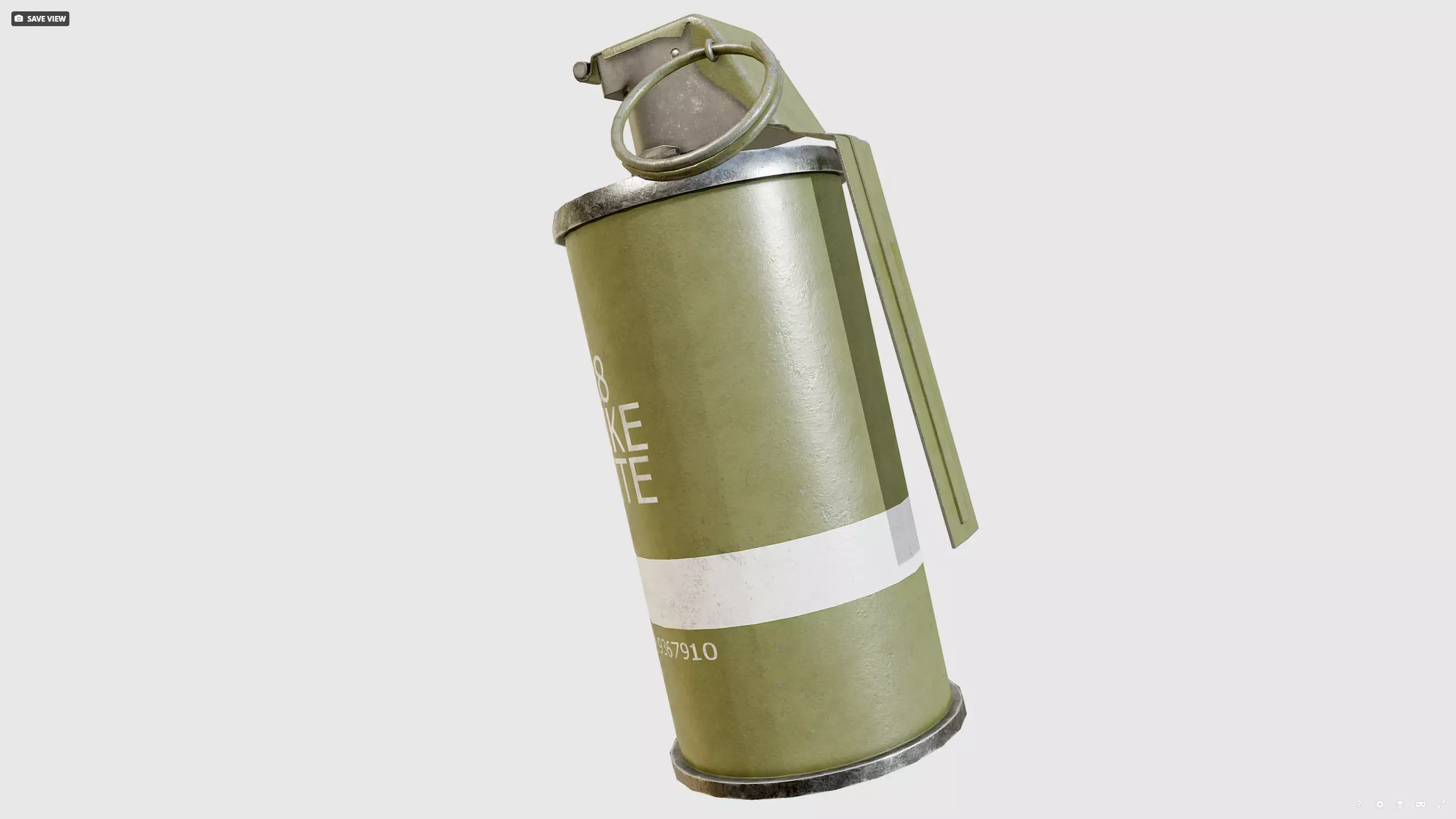 Smoke grenade Low-poly 3D model_2