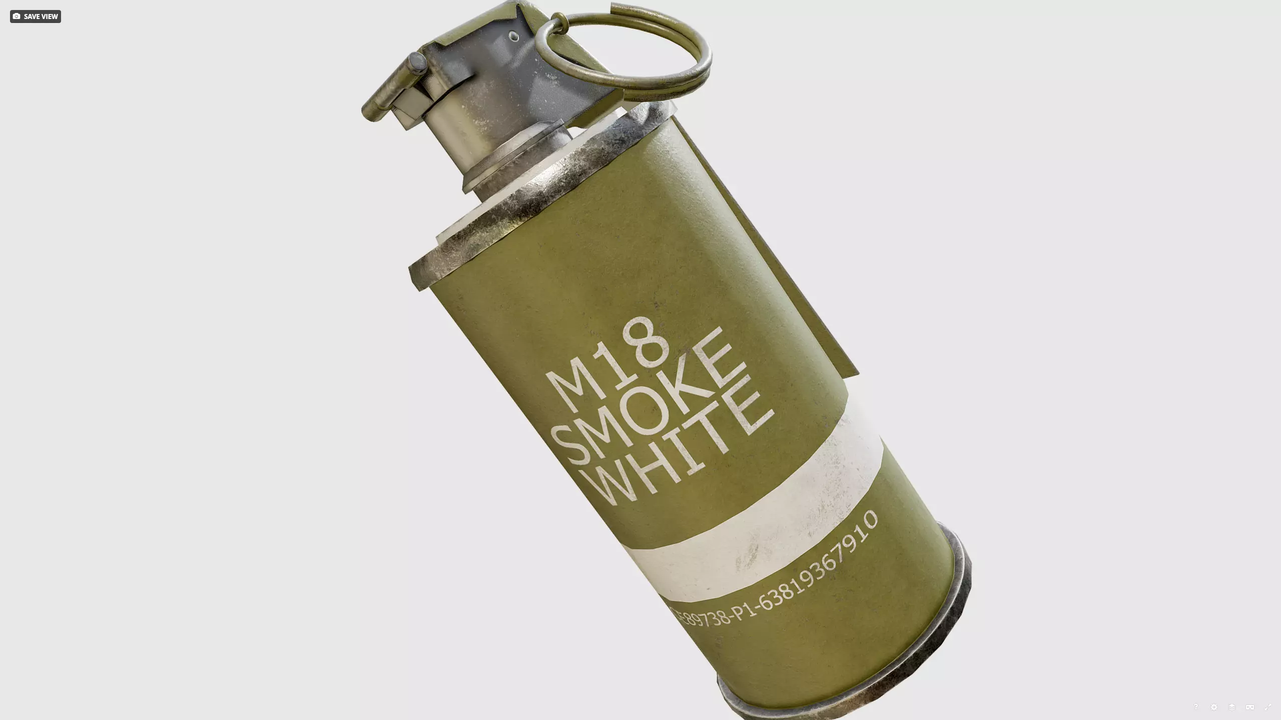 Smoke grenade Low-poly 3D model_8