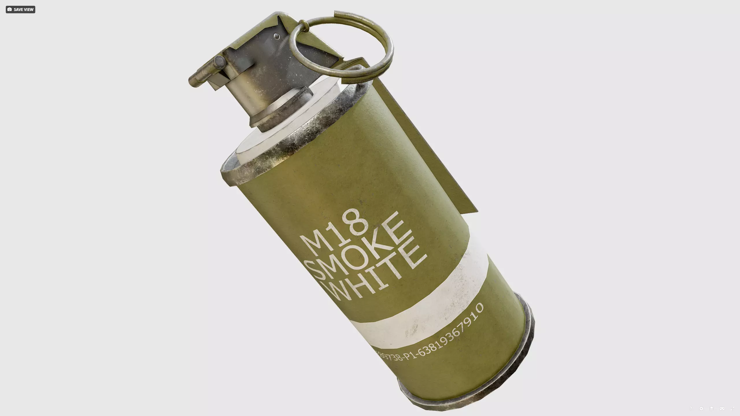 Smoke grenade Low-poly 3D model_0