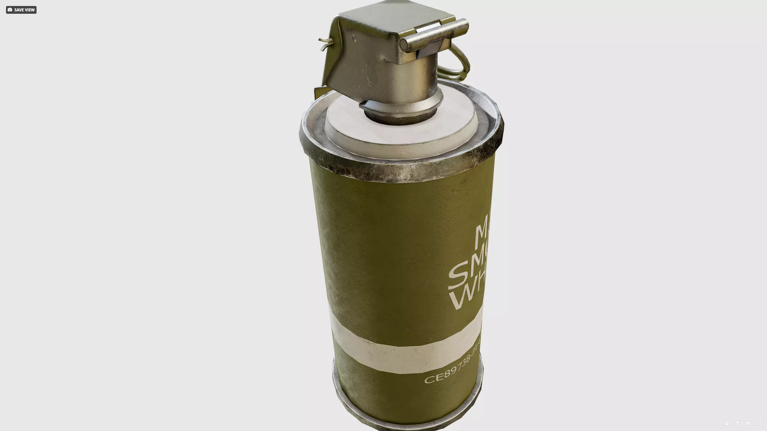 Smoke grenade Low-poly 3D model_6