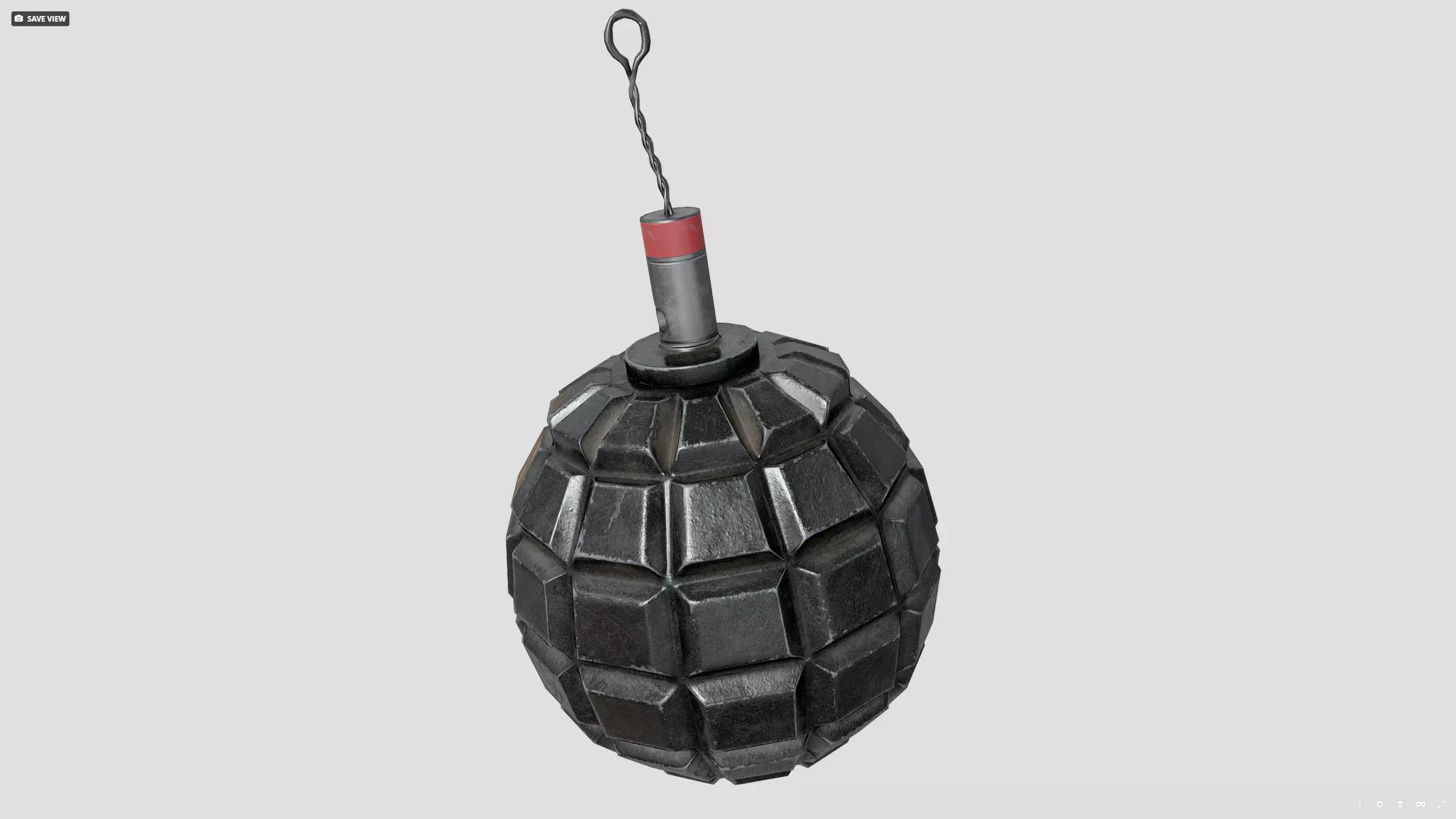 1915 german grenade Low-poly 3D model_10