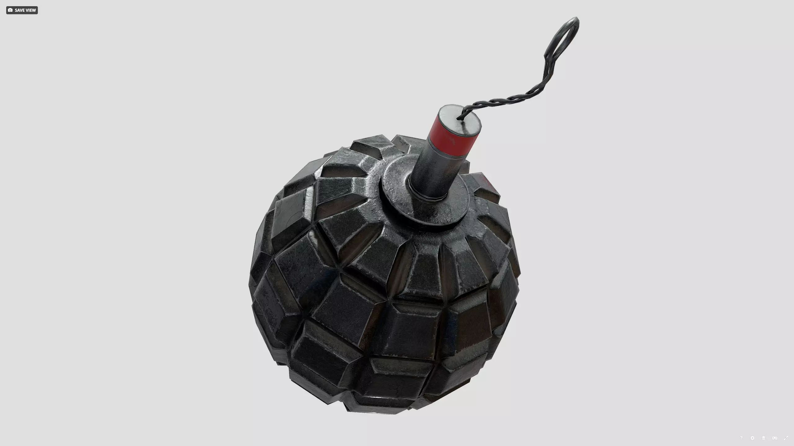 1915 german grenade Low-poly 3D model_12
