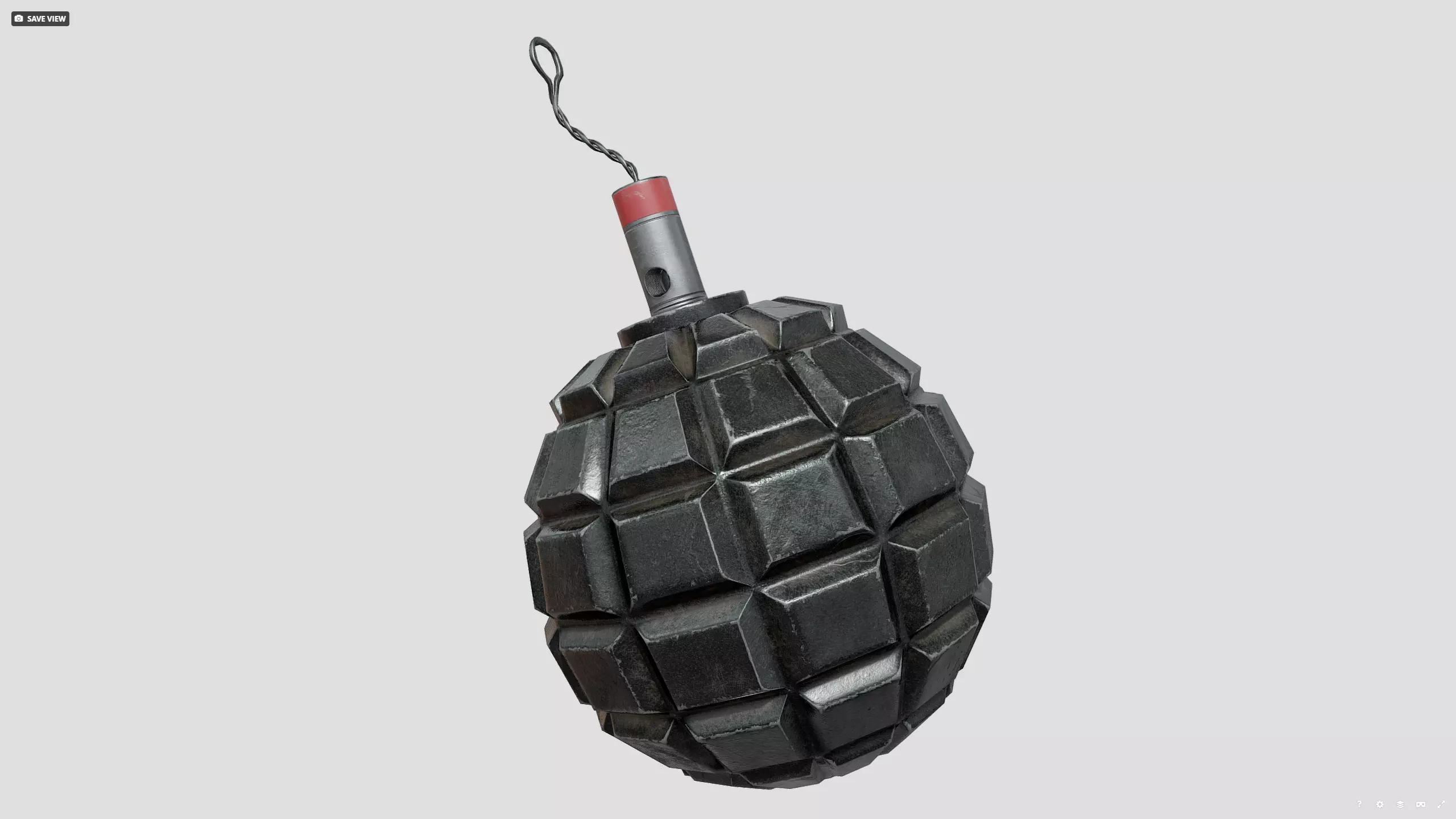 1915 german grenade Low-poly 3D model_1