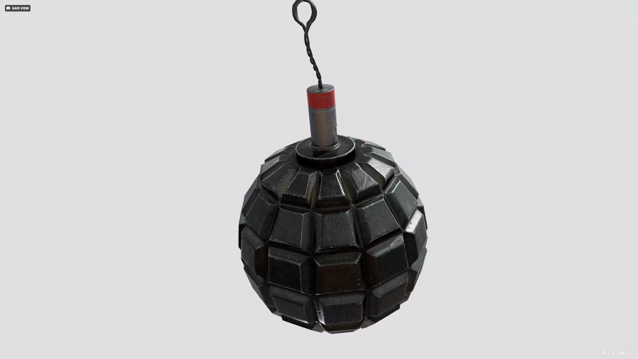 1915 german grenade Low-poly 3D model_6