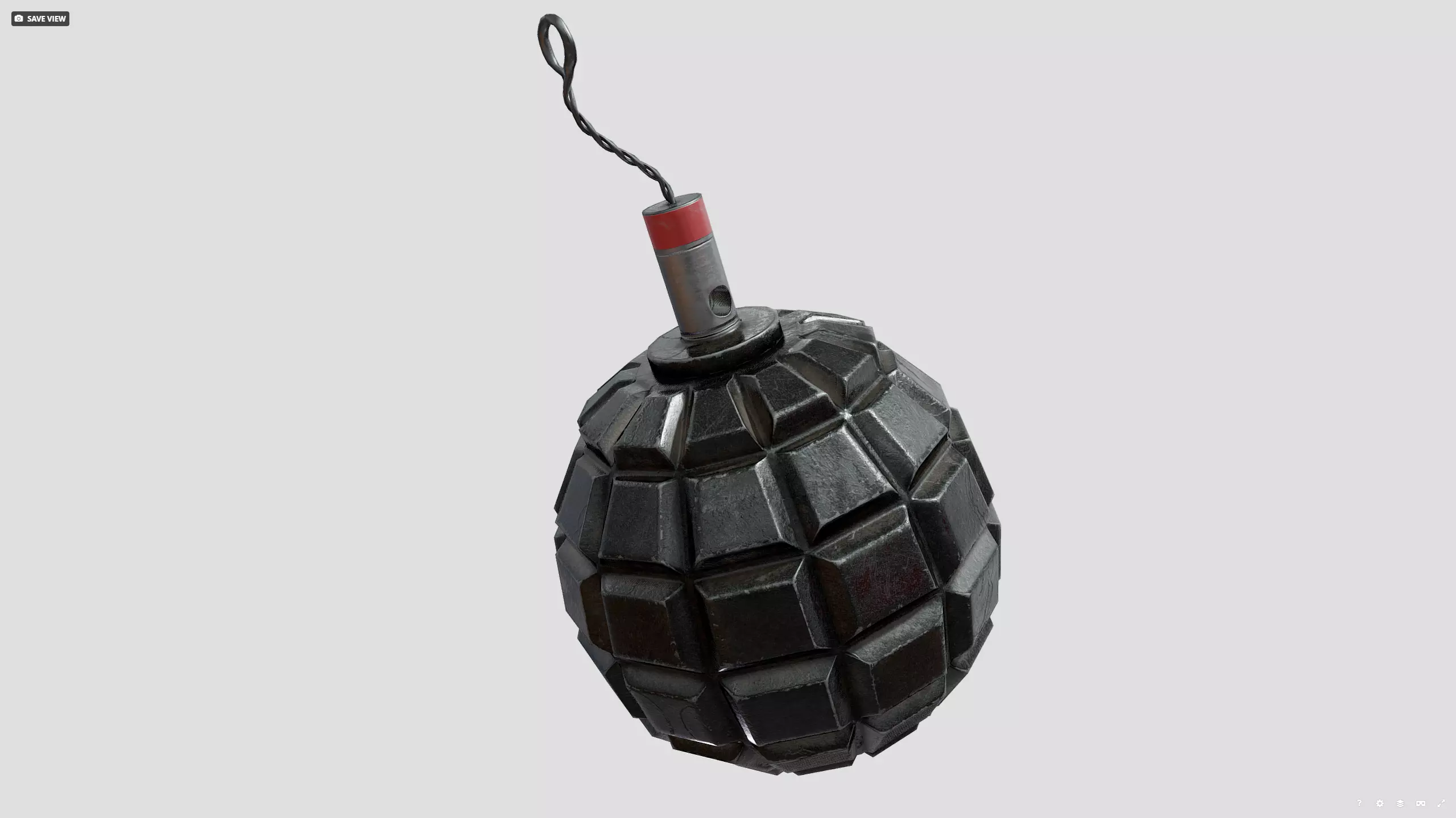 1915 german grenade Low-poly 3D model_7