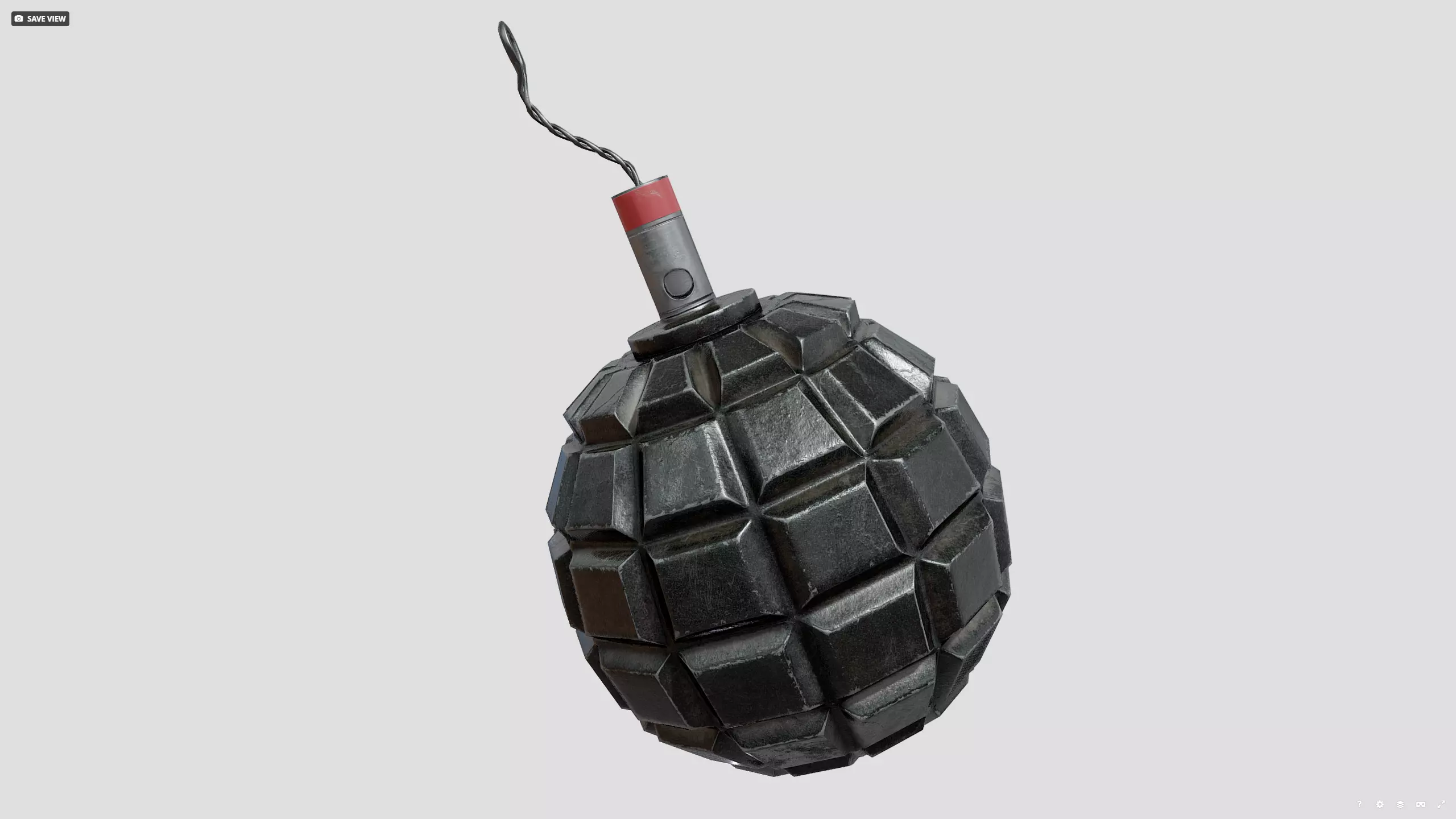 1915 german grenade Low-poly 3D model_0