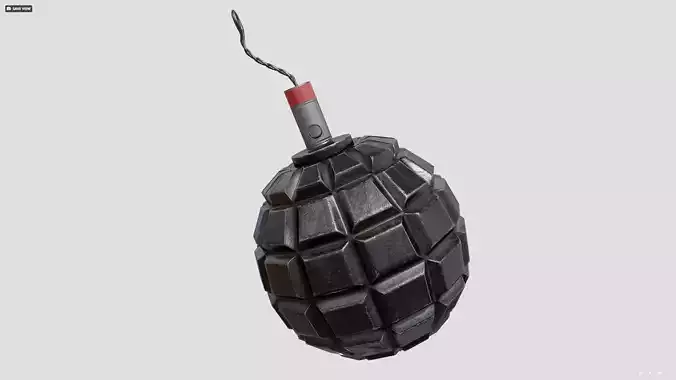 1915 german grenade Low-poly 3D model