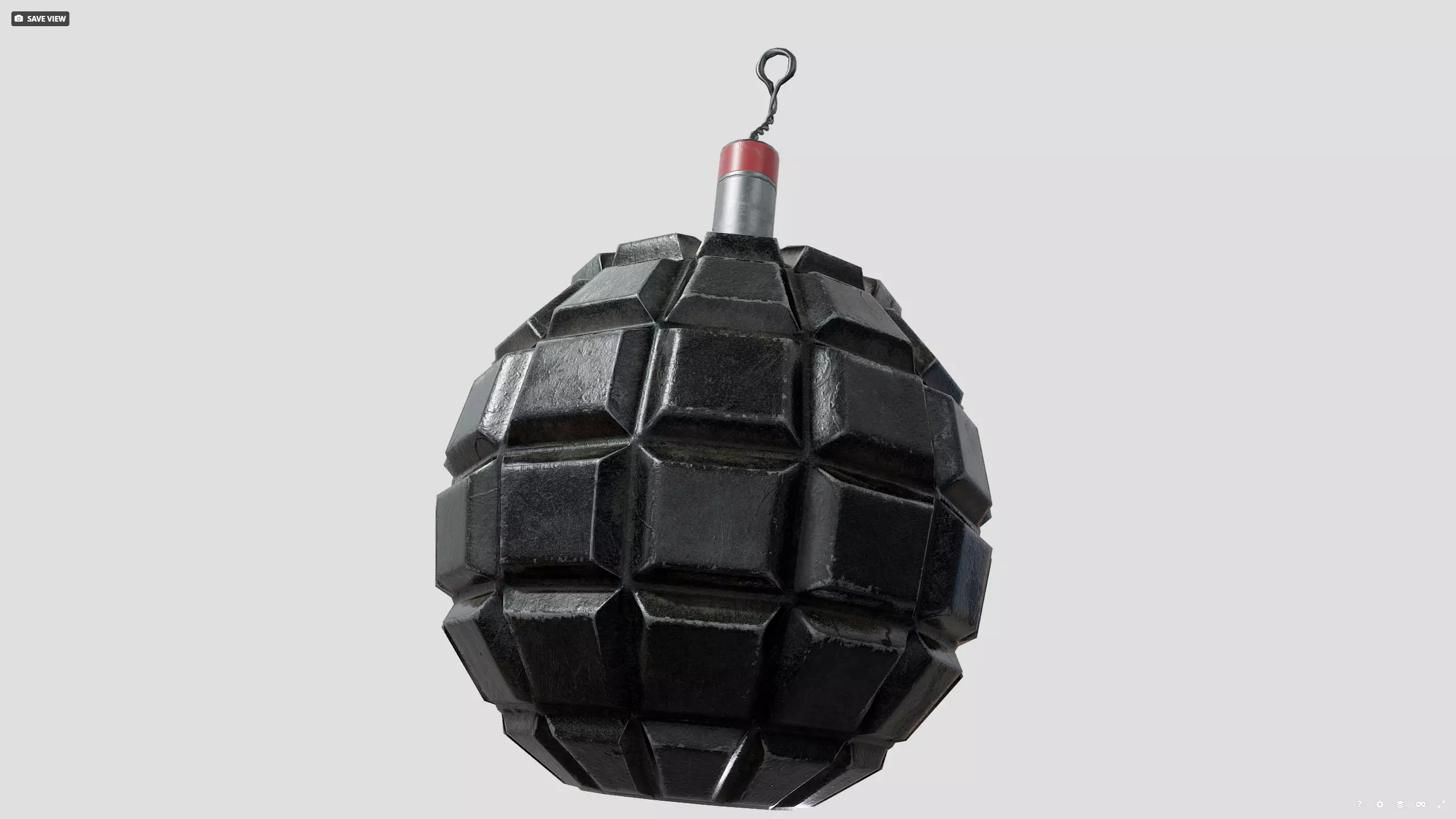 1915 german grenade Low-poly 3D model_14