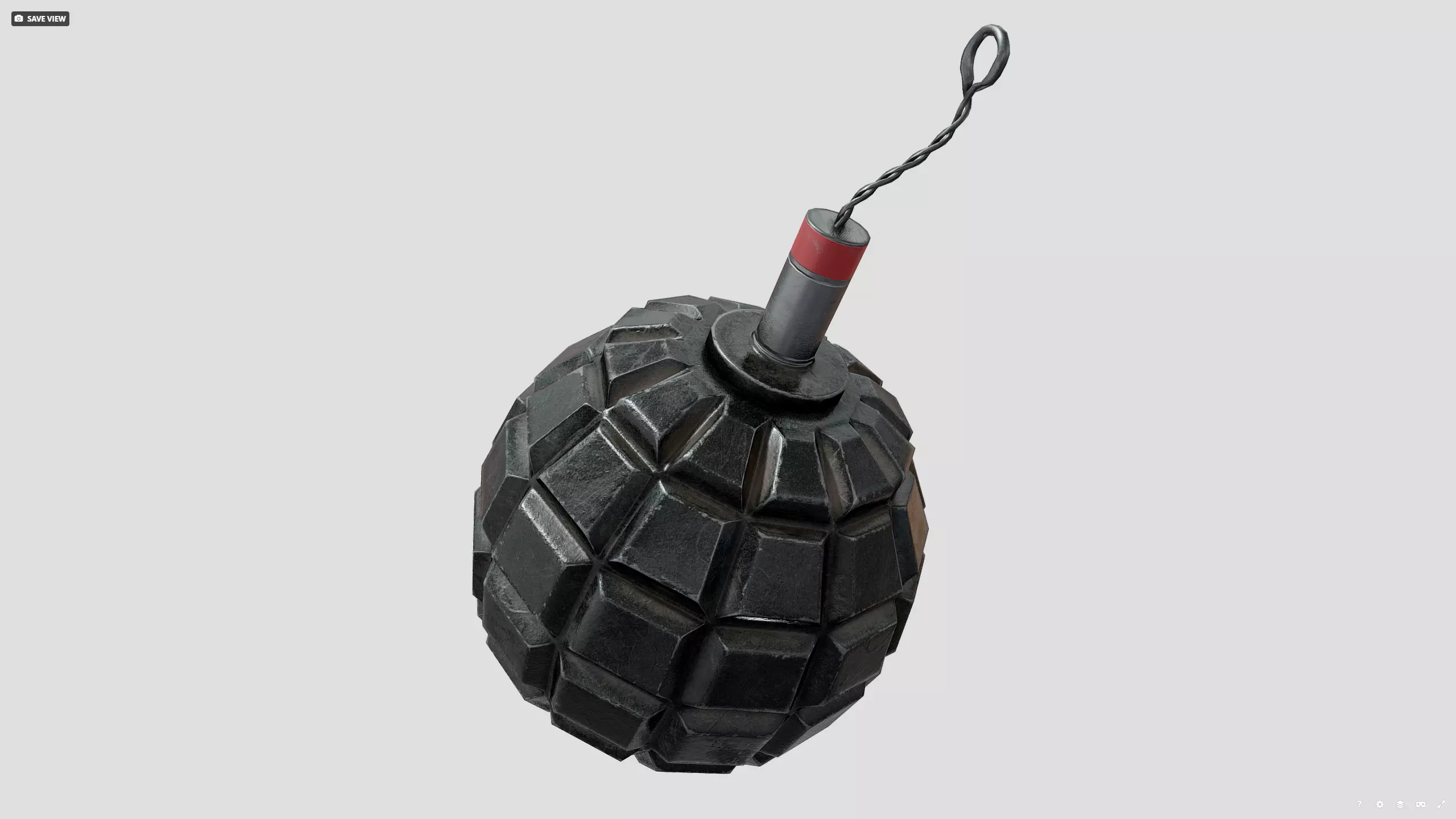 1915 german grenade Low-poly 3D model_11